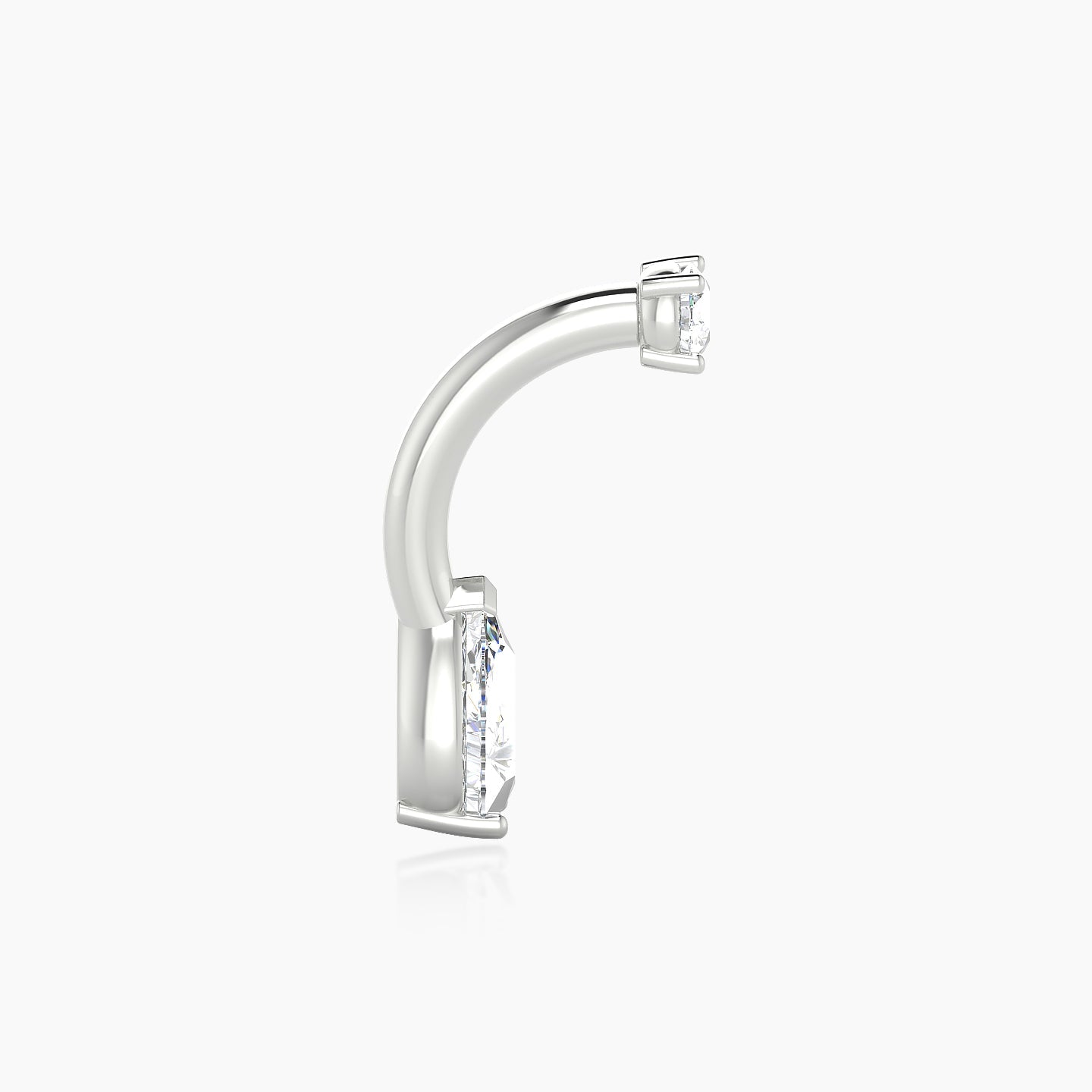 Nut | 18k White Gold 10 mm 6 mm Pear Diamond Navel Piercing