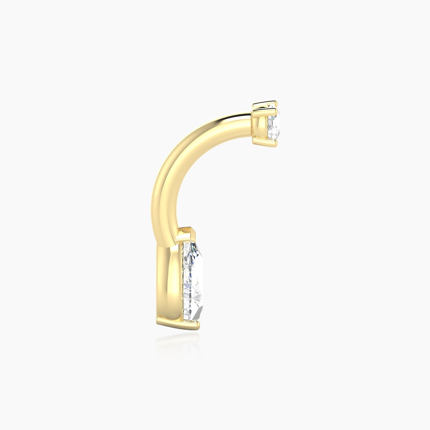 Nut | 18k Yellow Gold 10 mm 6 mm Pear Diamond Navel Piercing
