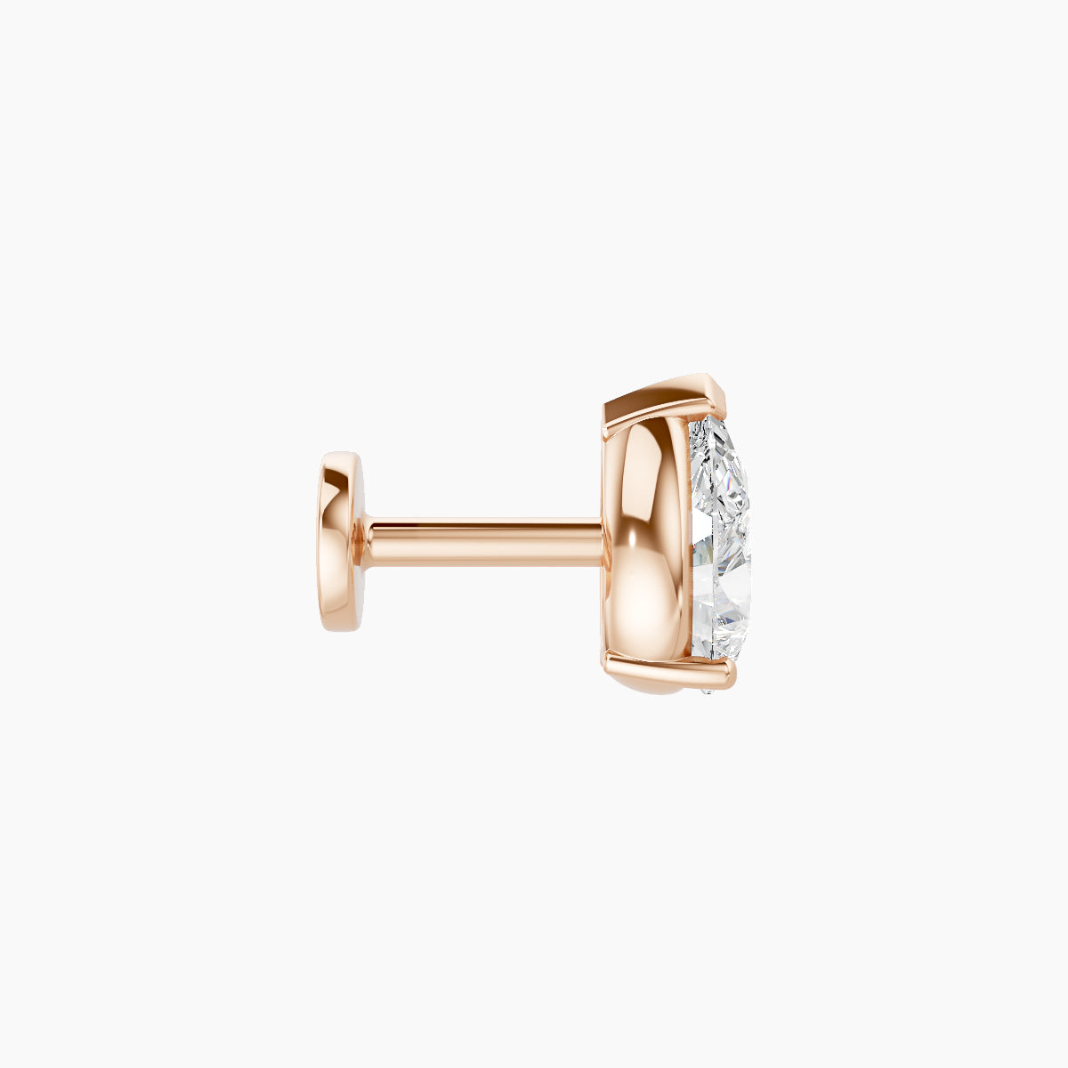 Nut | 18k Rose Gold 6.5 mm 5 mm Pear Diamond Nose Piercing