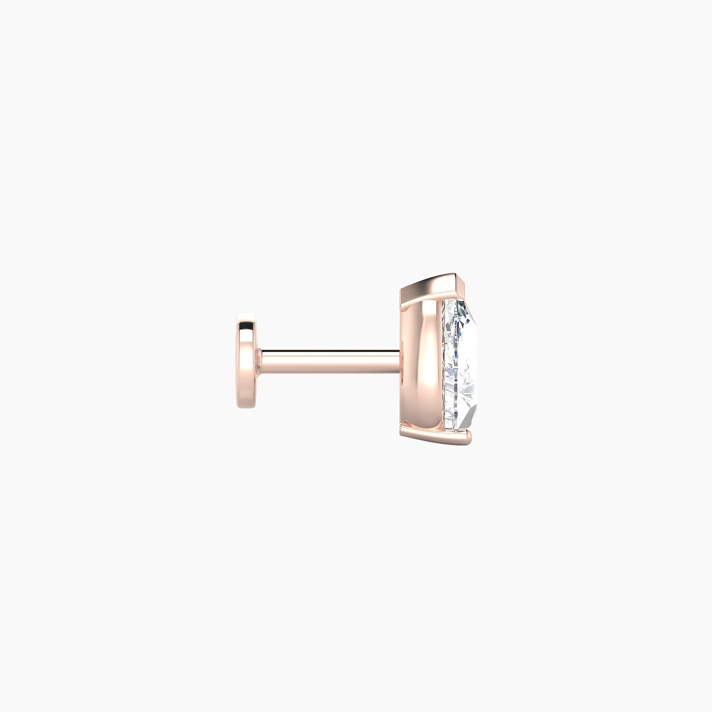 Nut | 18k Rose Gold 6.5 mm 5 mm Pear Diamond Piercing