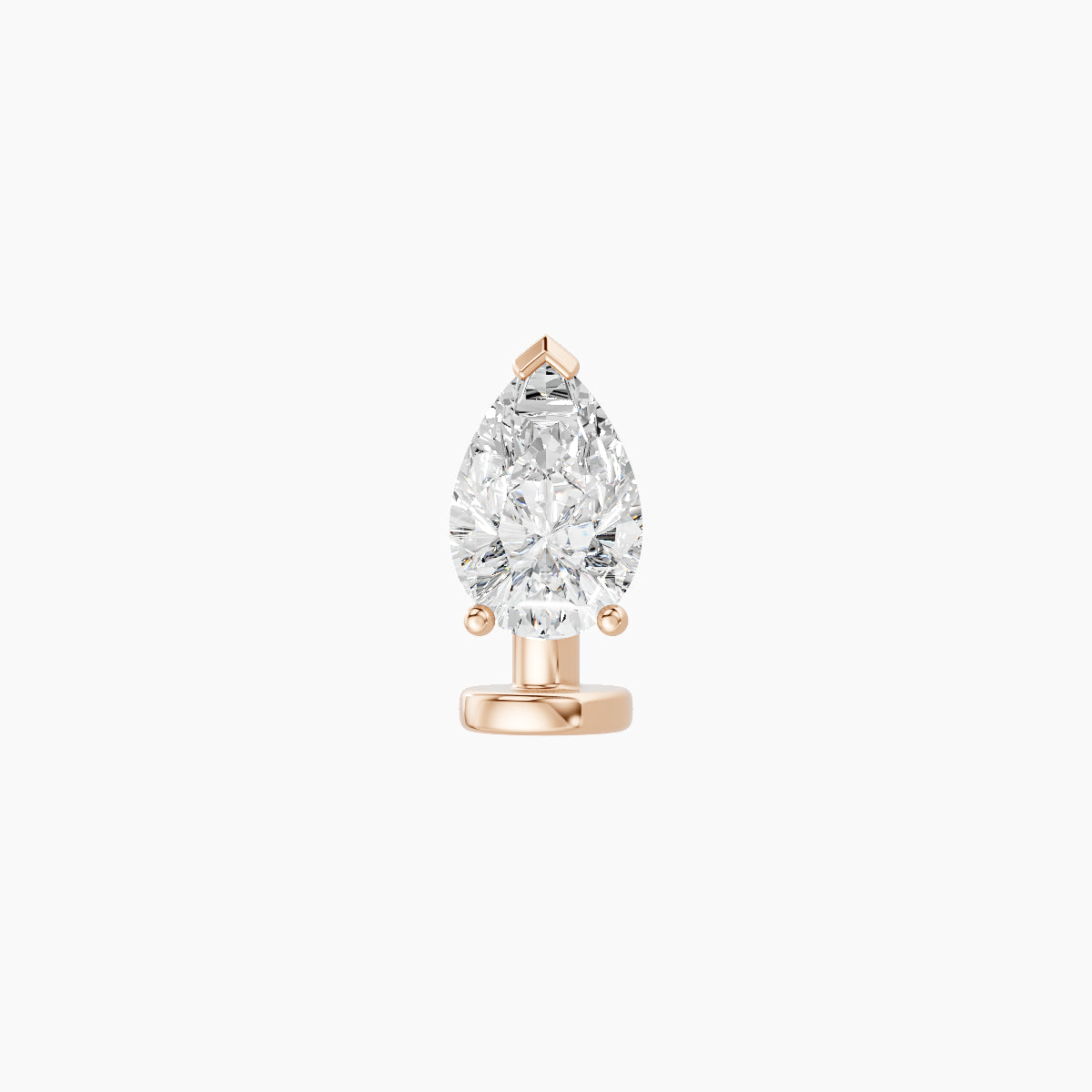 Nut | 18k Rose Gold 6.5 mm 6 mm Pear Diamond Floating Navel Piercing