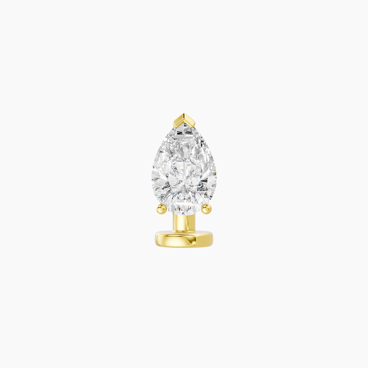 Nut | 18k Yellow Gold 6.5 mm 6 mm Pear Diamond Floating Navel Piercing