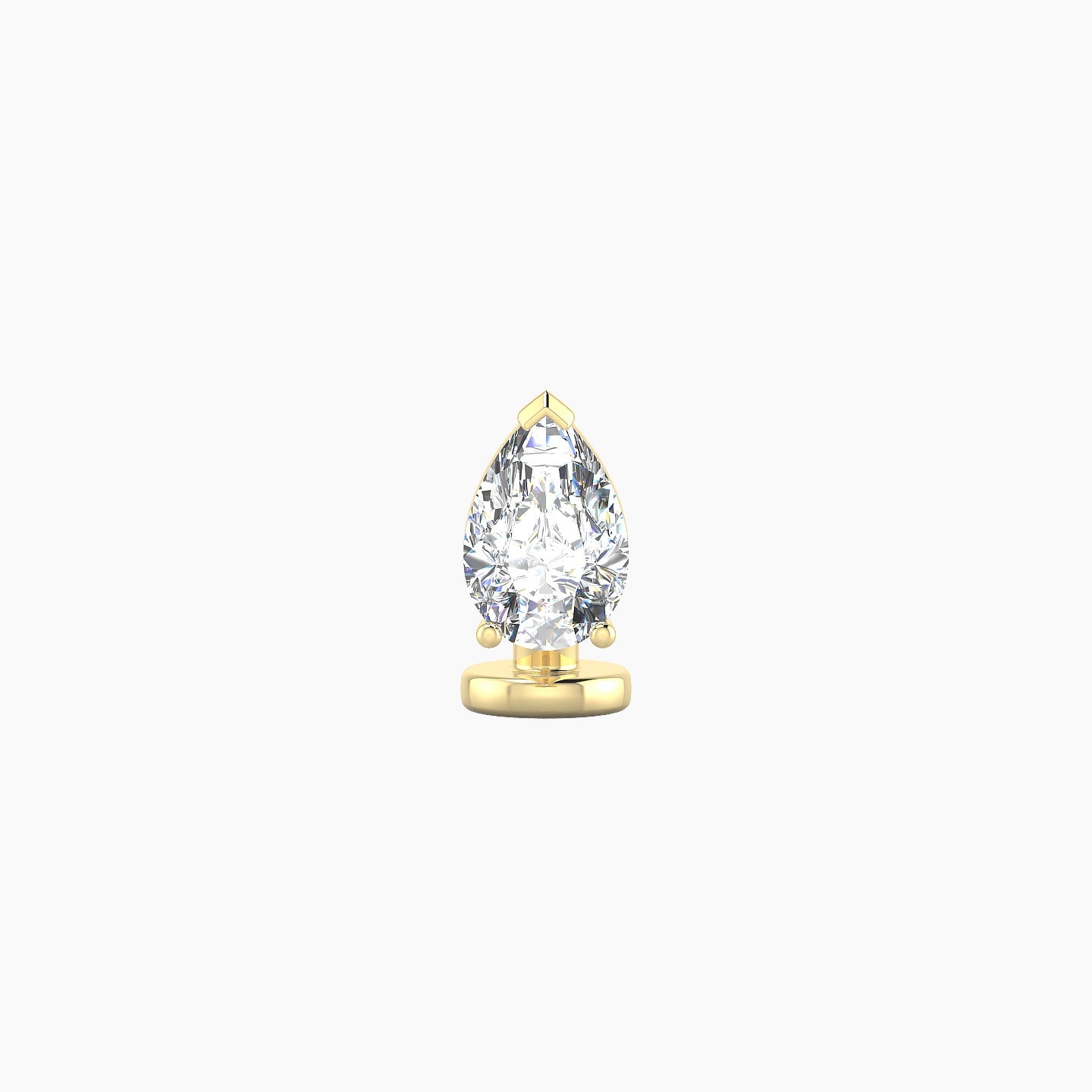 Nut | 18k Yellow Gold 6.5 mm 6 mm Pear Diamond Floating Navel Piercing