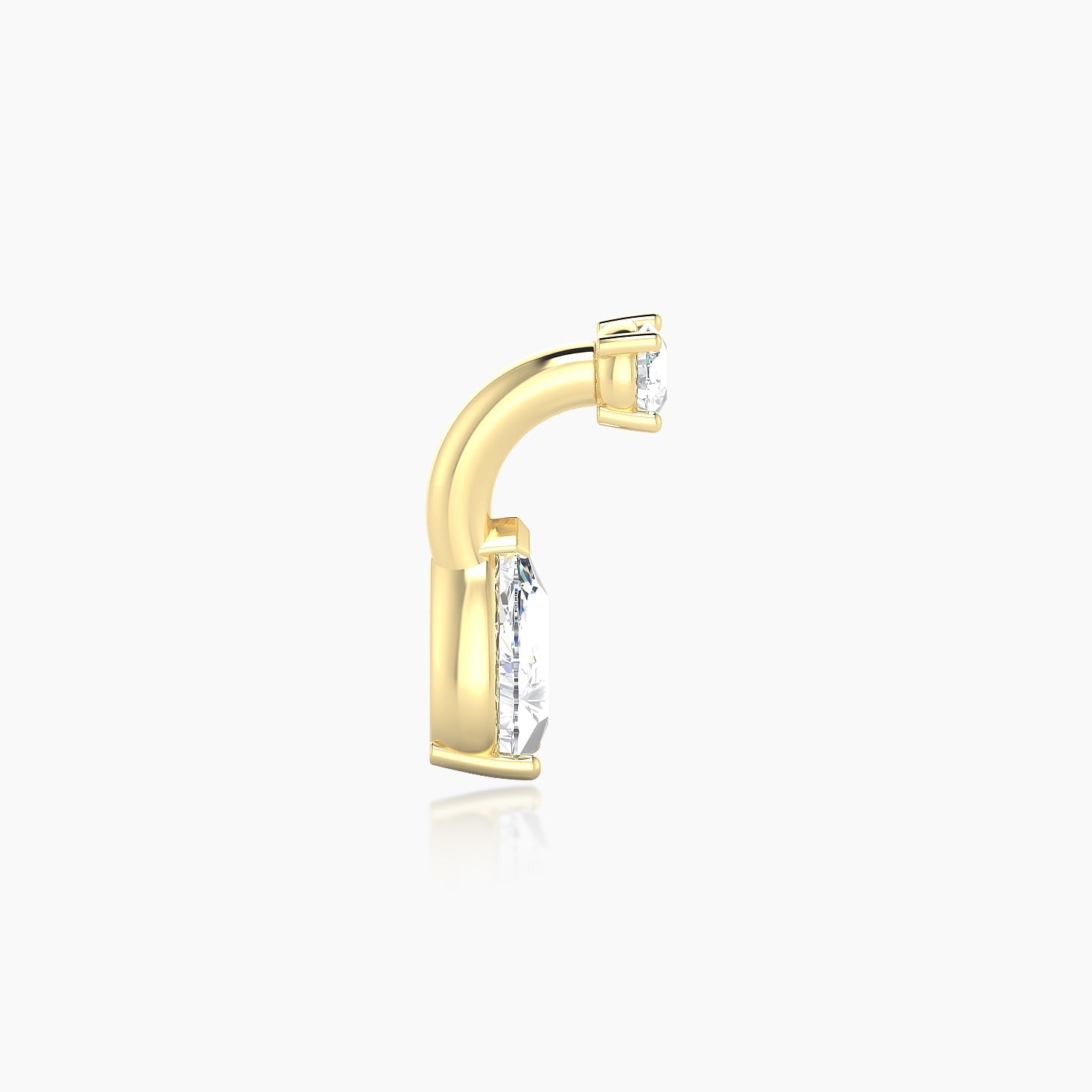 Nut | 18k Yellow Gold 6 mm 6 mm Pear Diamond Navel Piercing