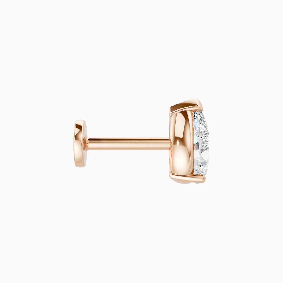 Nut | 18k Rose Gold 6.5 mm 6.5 mm Pear Diamond Nose Piercing