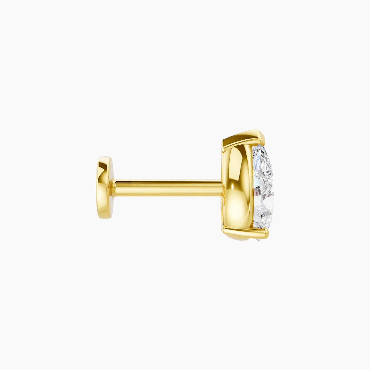 Nut | 18k Yellow Gold 6.5 mm 6.5 mm Pear Diamond Piercing