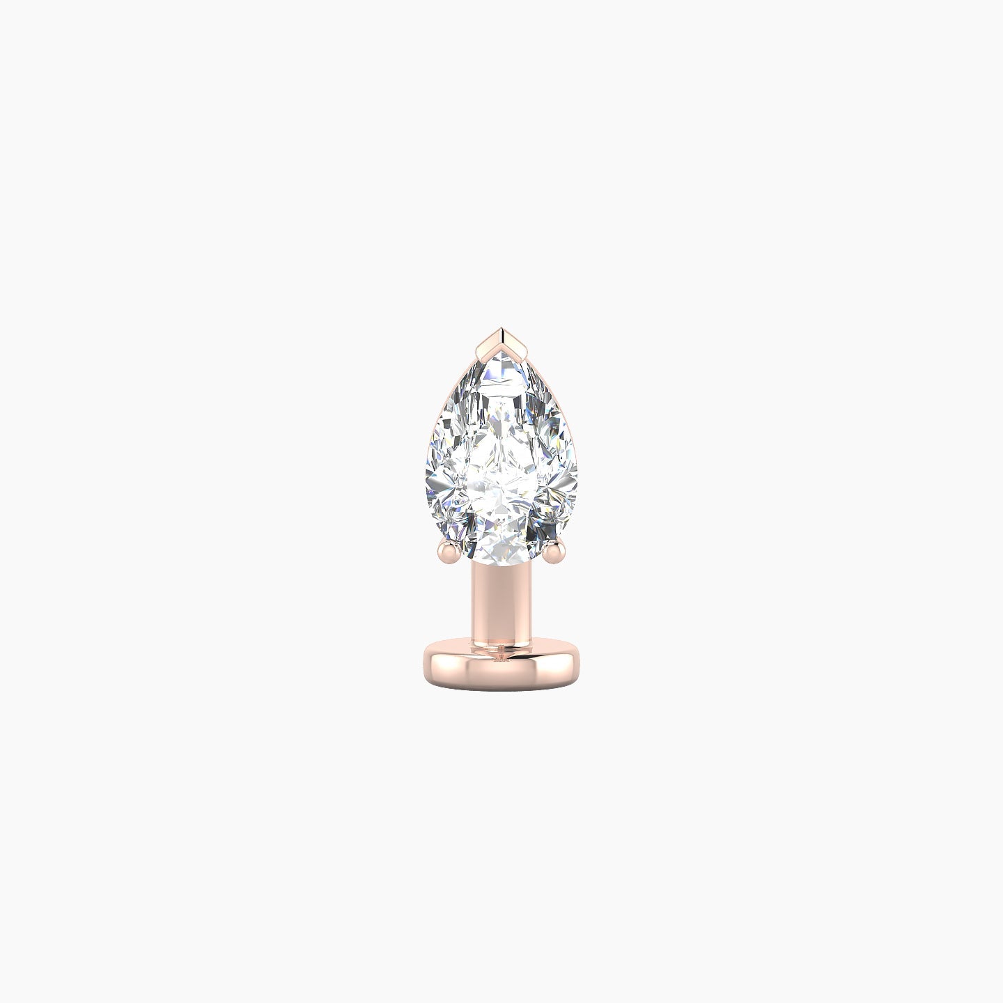 Nut | 18k Rose Gold 6.5 mm 8 mm Pear Diamond Floating Navel Piercing