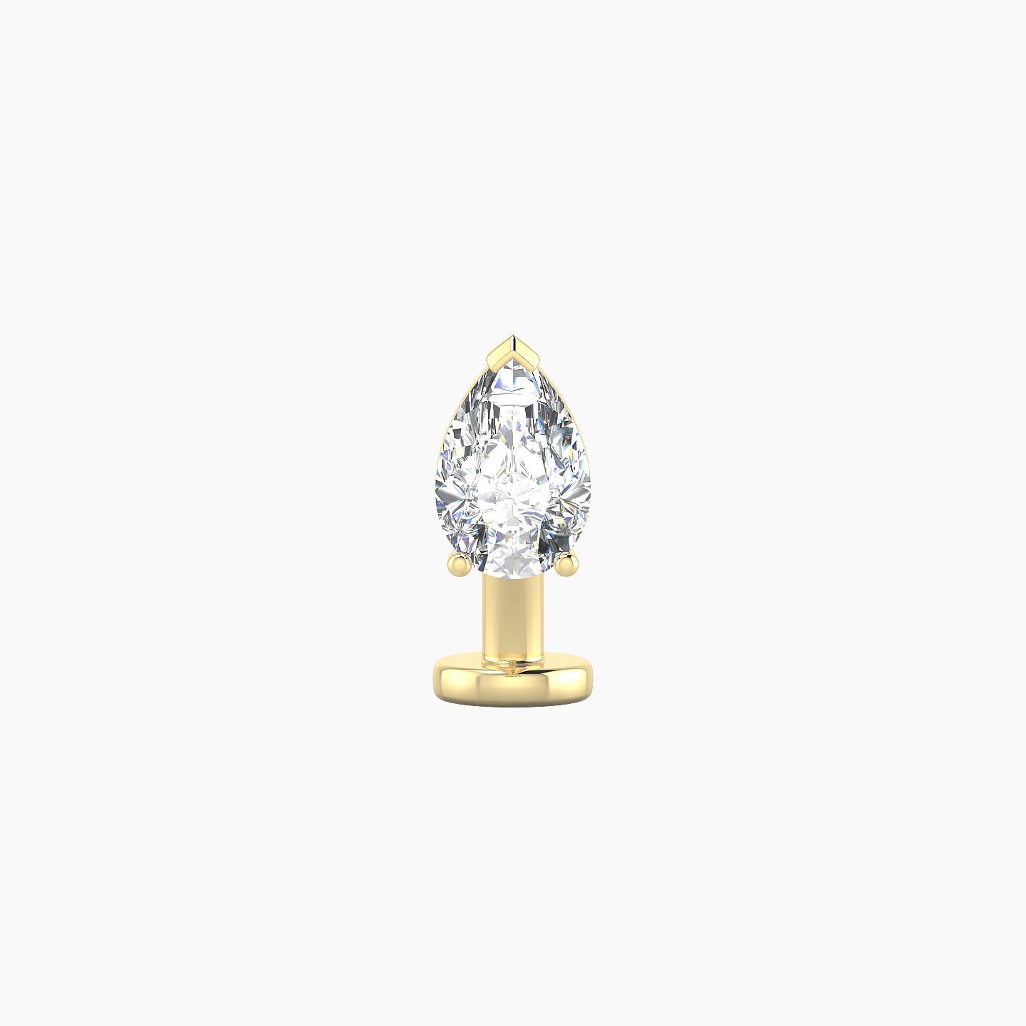 Nut | 18k Yellow Gold 6.5 mm 8 mm Pear Diamond Floating Navel Piercing