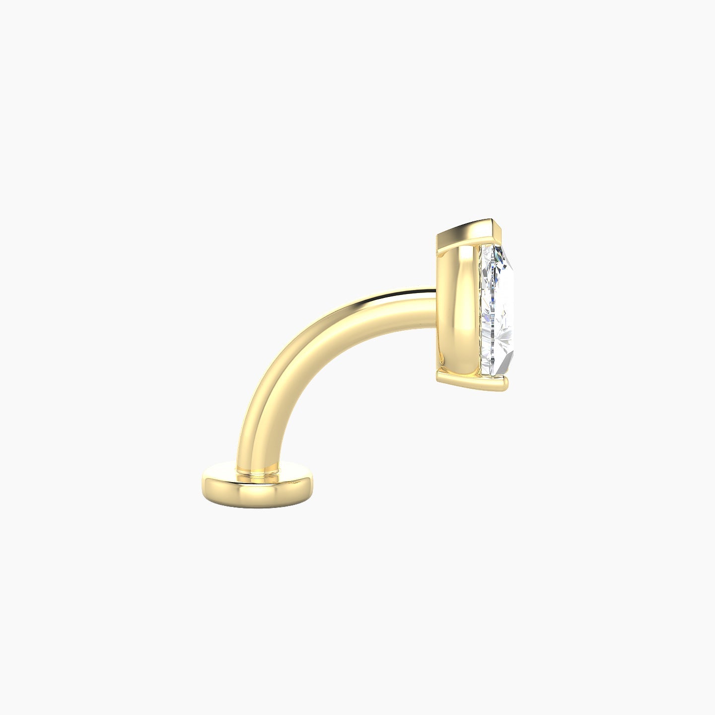 Nut | 18k Yellow Gold 6.5 mm 8 mm Pear Diamond Floating Navel Piercing