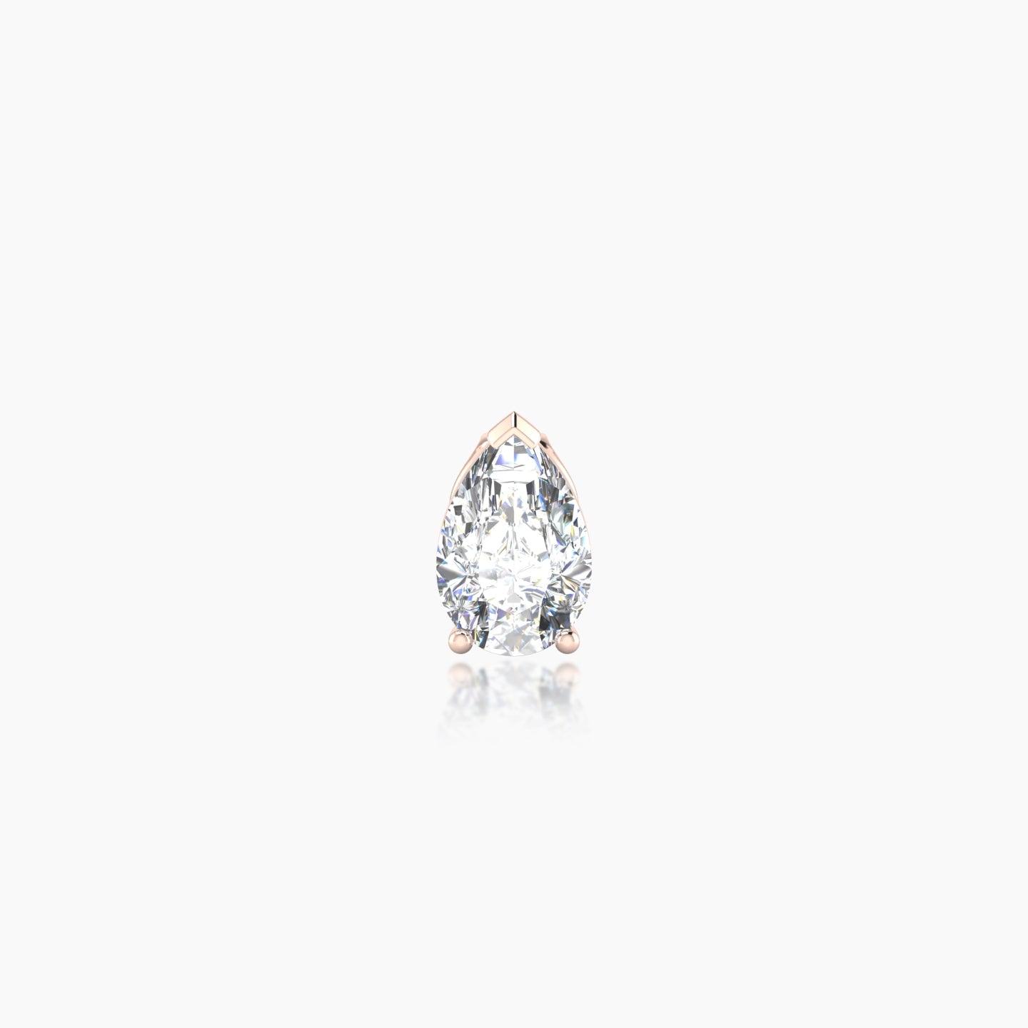 Nut | 18k Rose Gold 6.5 mm 8 mm Pear Diamond Piercing