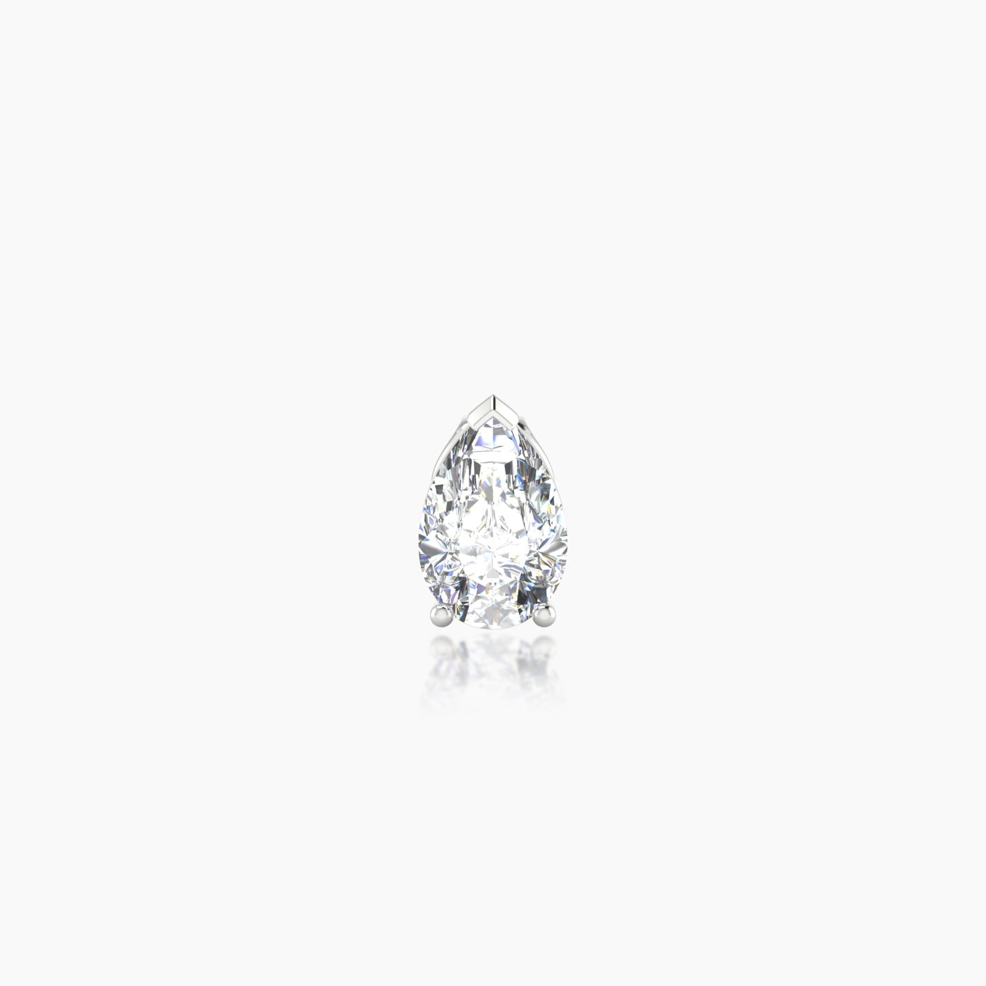 Nut | 18k White Gold 6.5 mm 8 mm Pear Diamond Piercing