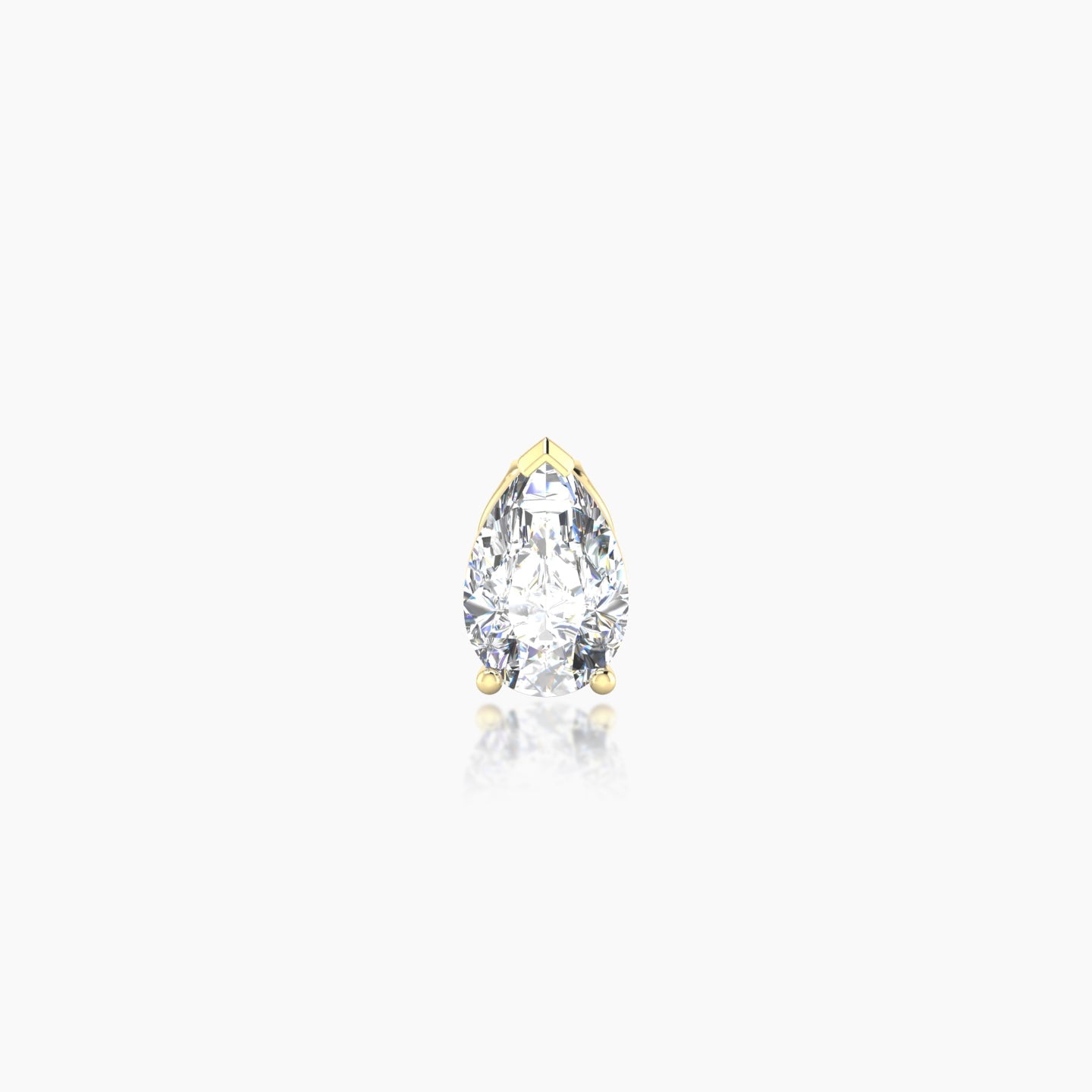 Nut | 18k Yellow Gold 6.5 mm 8 mm Pear Diamond Piercing