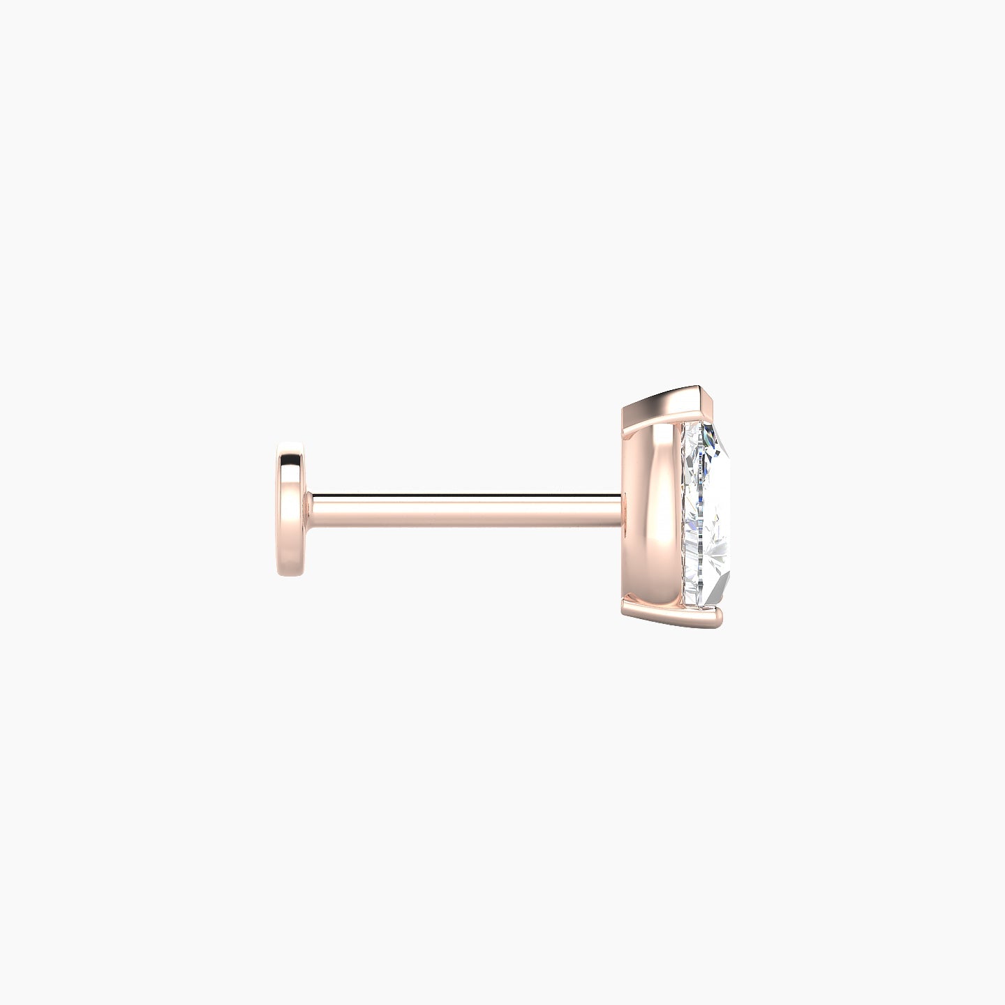 Nut | 18k Rose Gold 6.5 mm 8 mm Pear Diamond Piercing