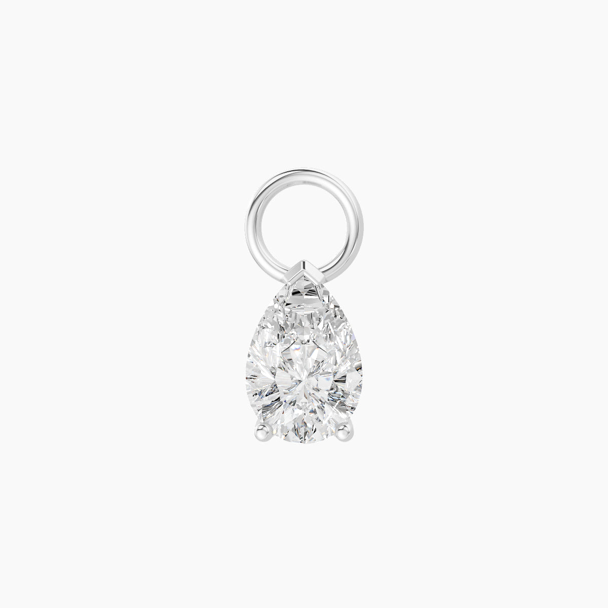 Nut | 18k White Gold 6.5 mm Pear Diamond Charm