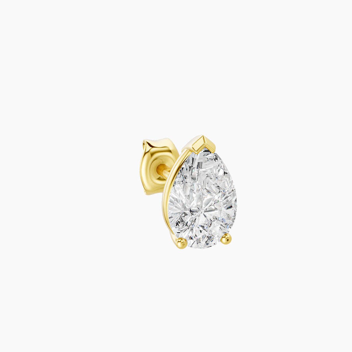 Nut | 18k Yellow Gold 6.5 mm Pear Diamond Earring