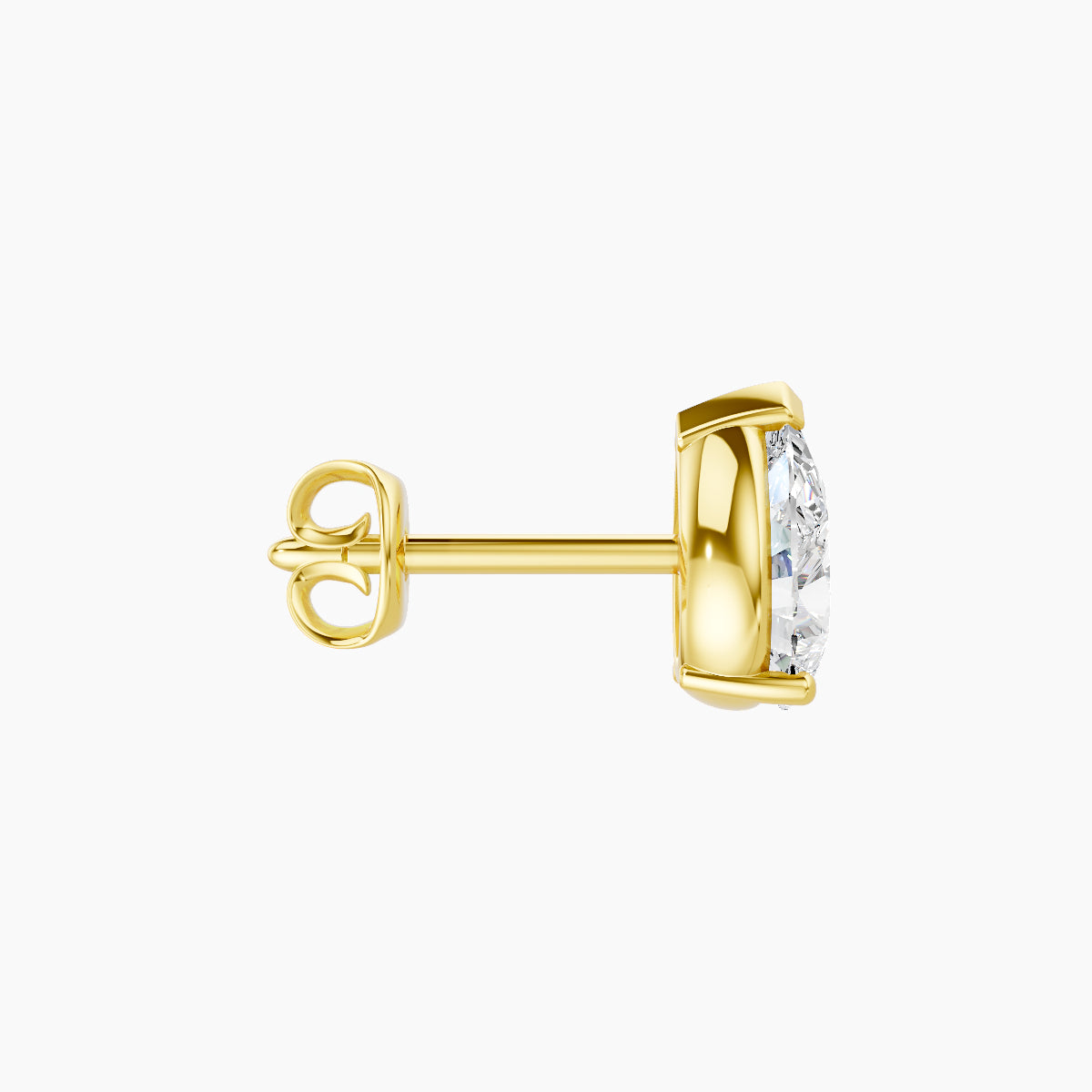 Nut | 18k Yellow Gold 6.5 mm Pear Diamond Earring