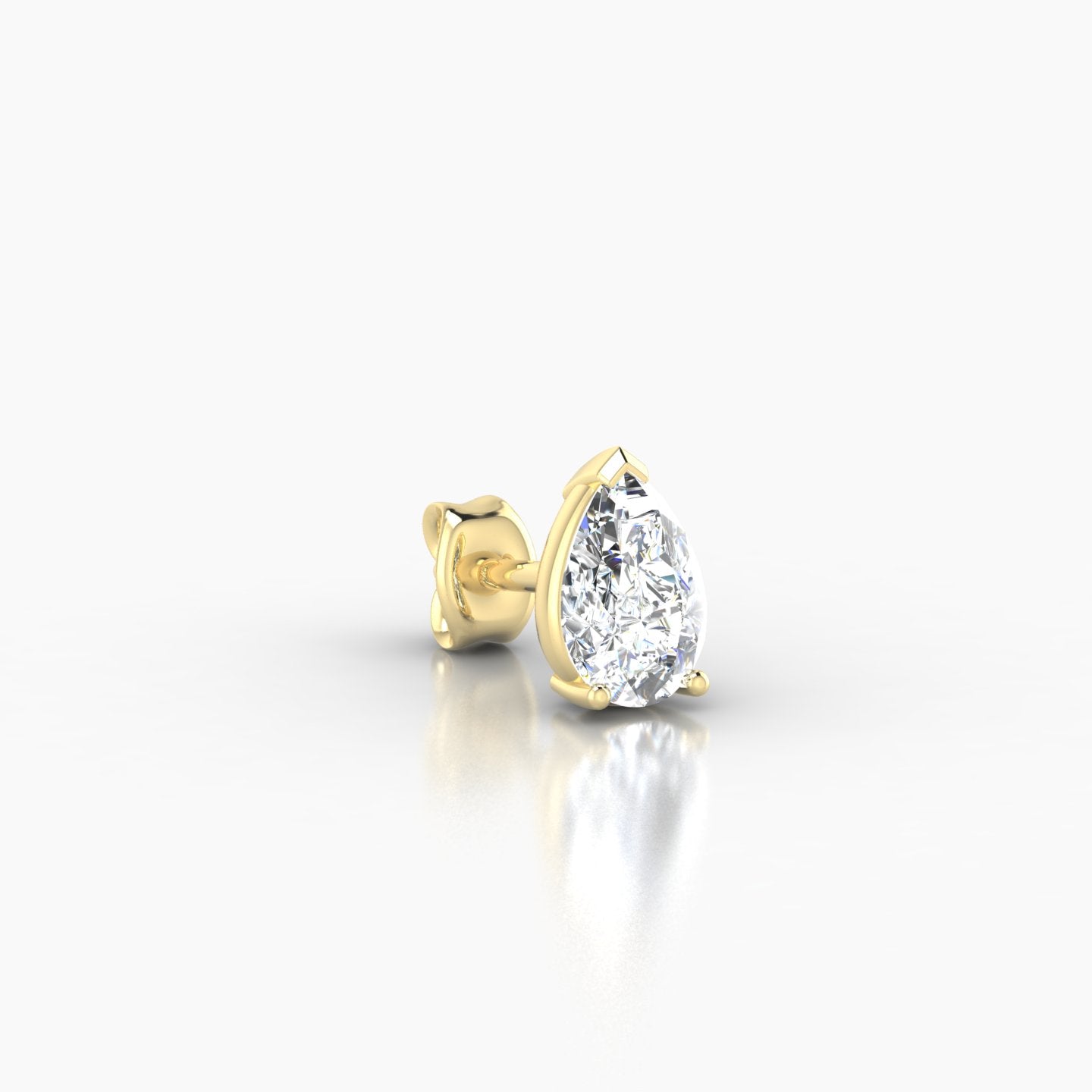 Nut | 18k Yellow Gold 6.5 mm Pear Diamond Earring