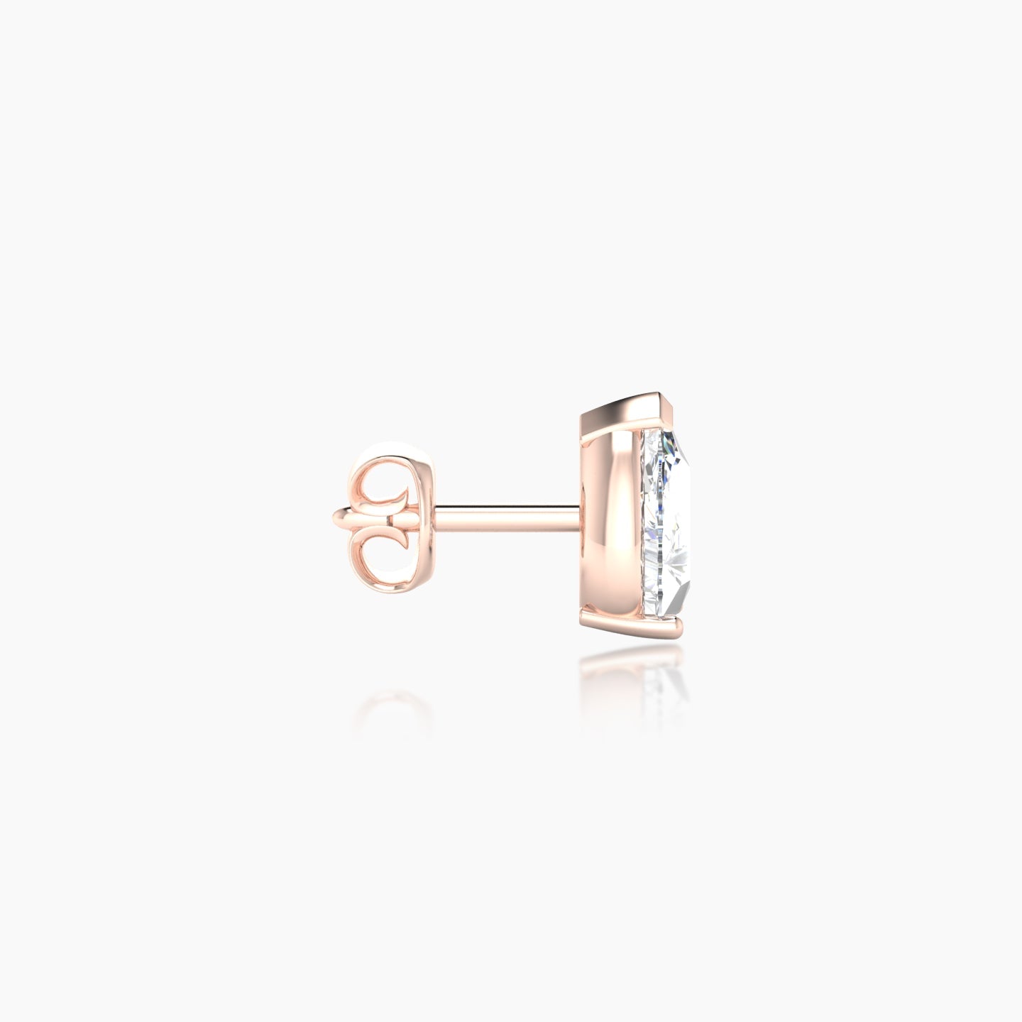 Nut | 18k Rose Gold 6.5 mm Pear Diamond Earring