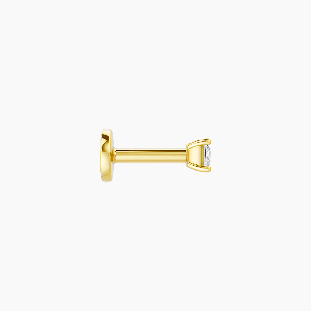 Nut | 18k Yellow Gold 2.5 mm 5 mm Princess Diamond Nose Piercing