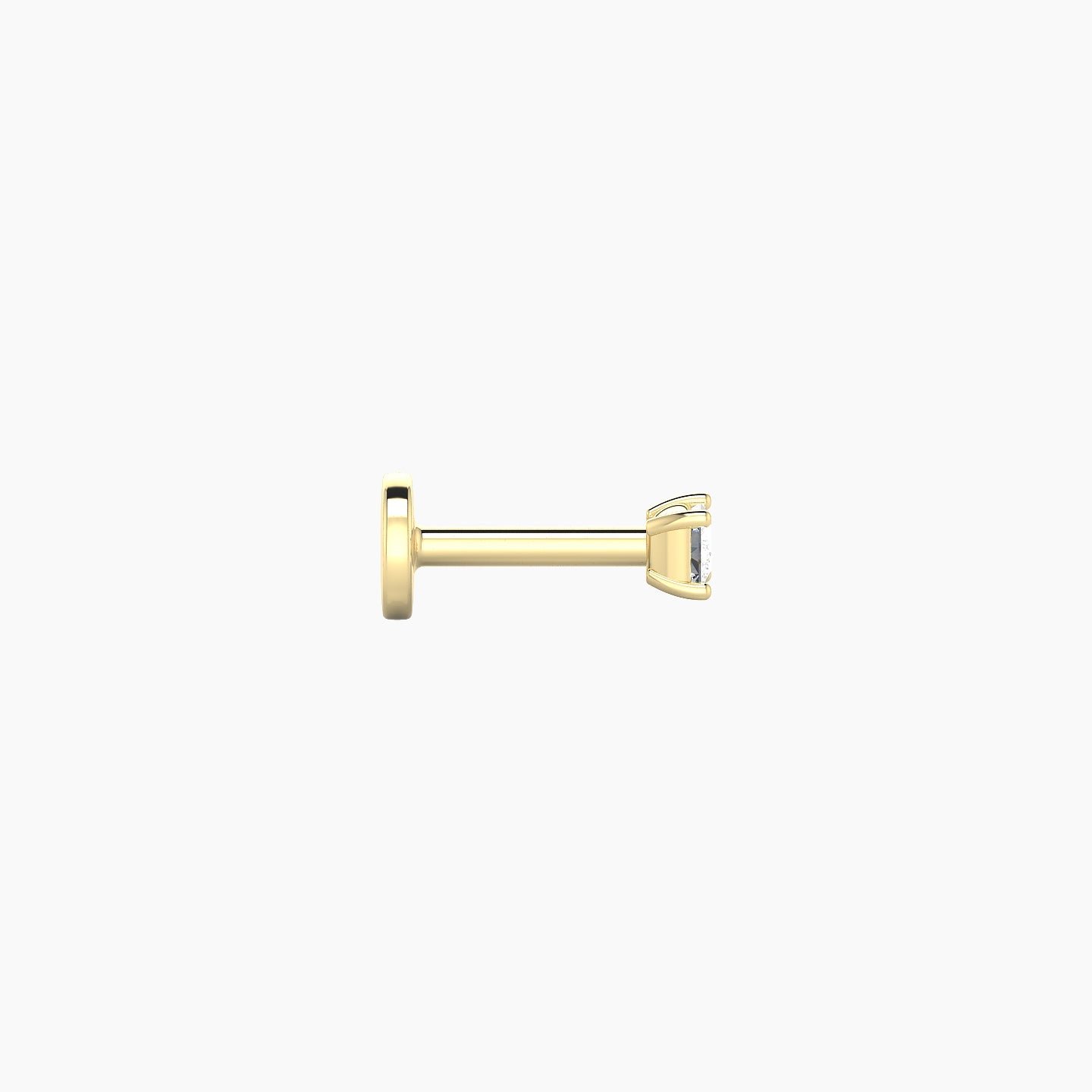 Nut | 18k Yellow Gold 2.5 mm 5 mm Princess Diamond Nose Piercing