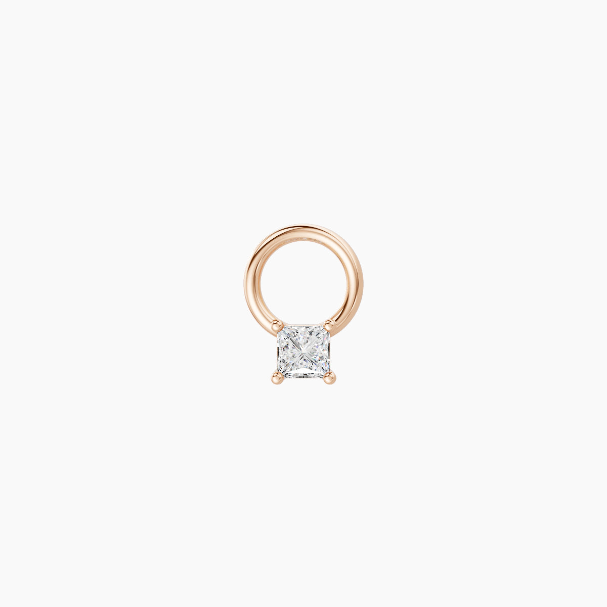 Nut | 18k Rose Gold 2.5 mm Princess Diamond Charm