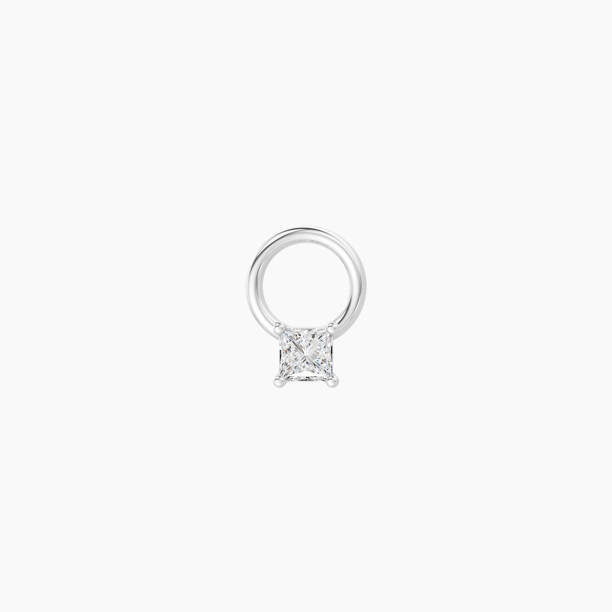 Nut | 18k White Gold 2.5 mm Princess Diamond Charm