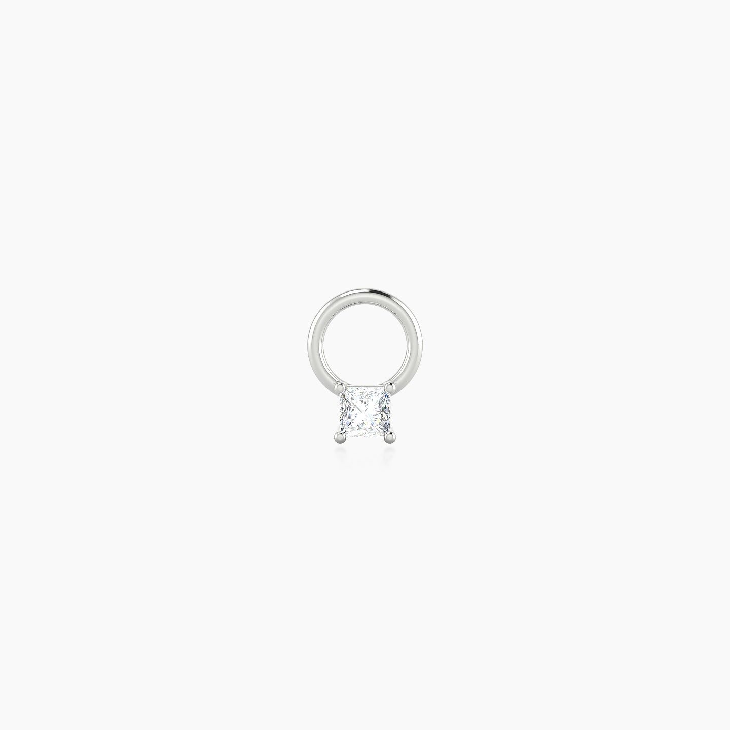 Nut | 18k White Gold 2.5 mm Princess Diamond Charm