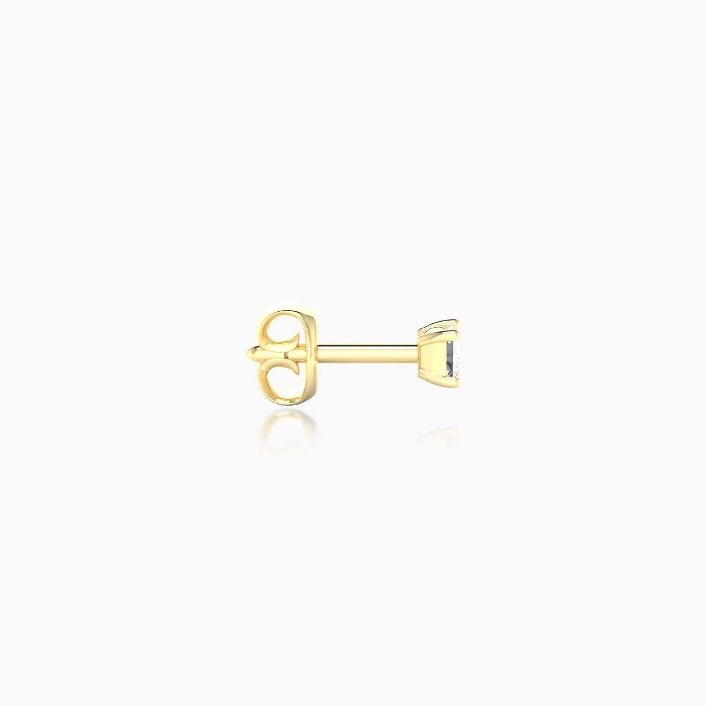 Nut | 18k Yellow Gold 2.5 mm Princess Diamond Earring