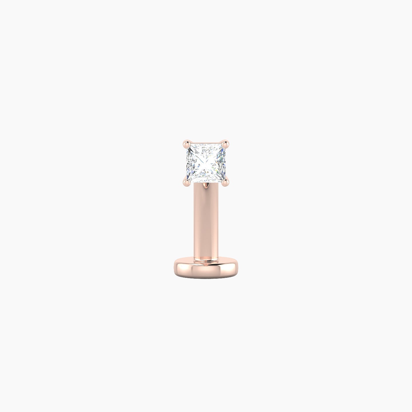Nut | 18k Rose Gold 2.5 mm 10 mm Princess Diamond Floating Navel Piercing