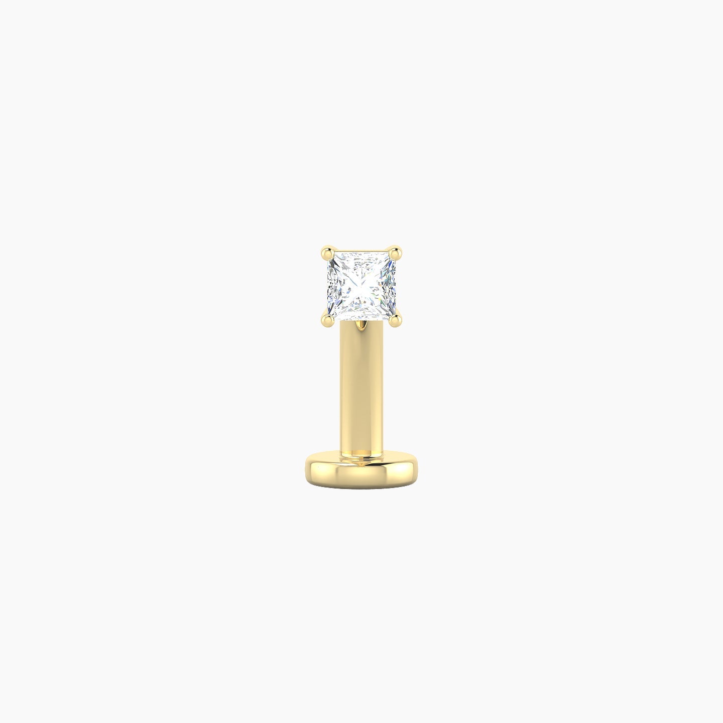 Nut | 18k Yellow Gold 2.5 mm 10 mm Princess Diamond Floating Navel Piercing