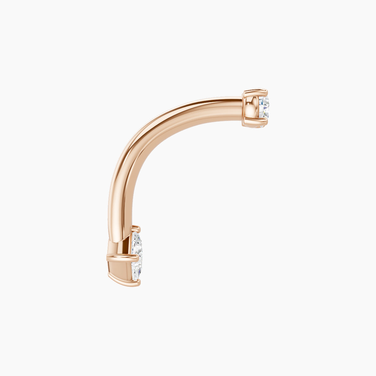 Nut | 18k Rose Gold 3 mm 10 mm Princess Diamond Navel Piercing