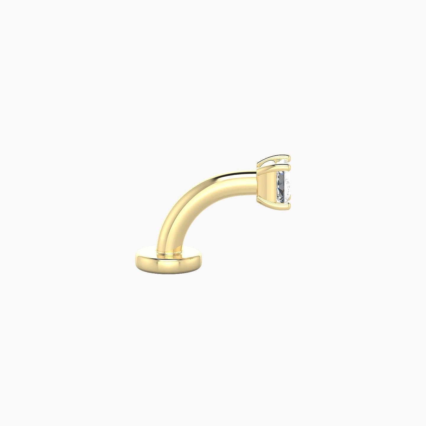 Nut | 18k Yellow Gold 2.5 mm 6 mm Princess Diamond Floating Navel Piercing