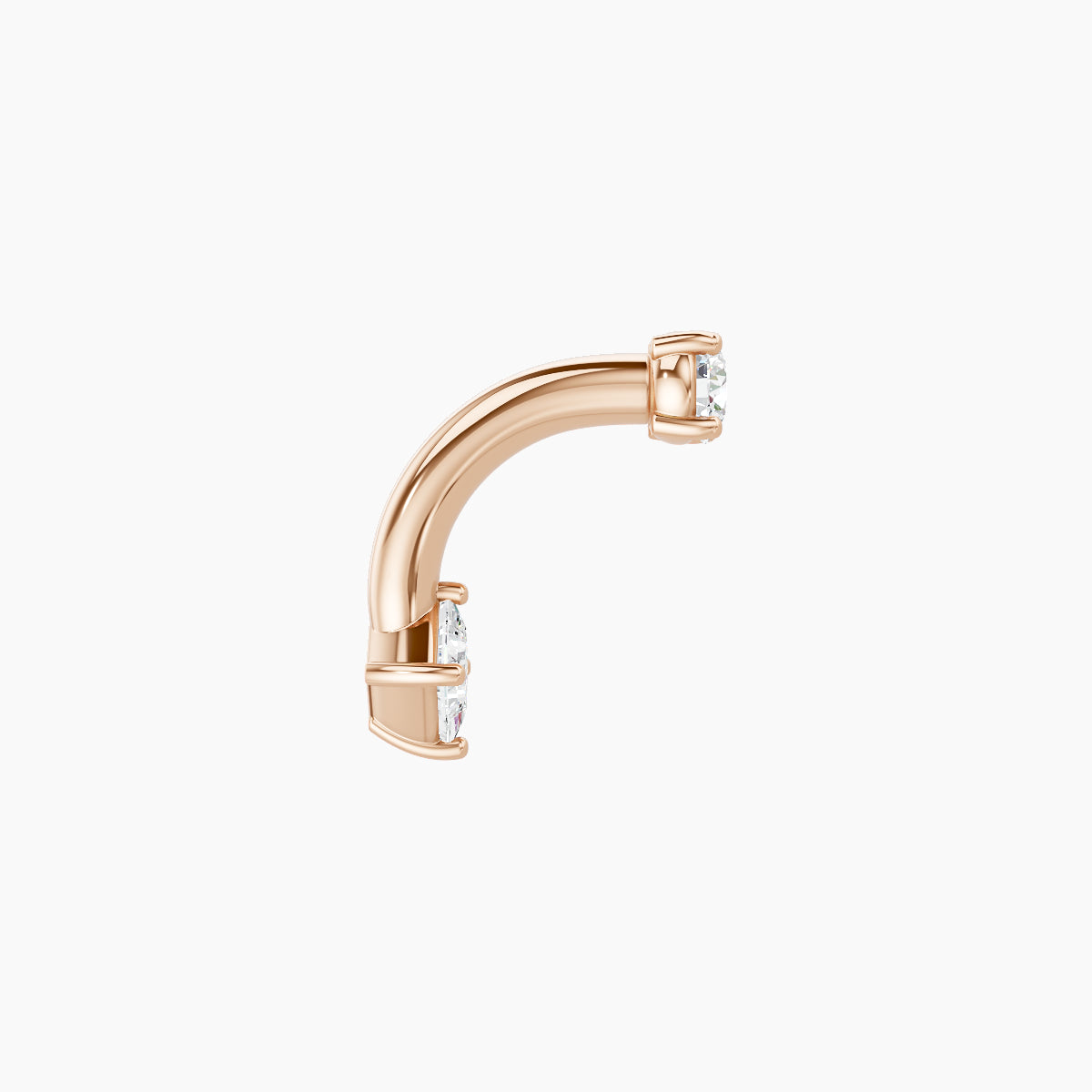 Nut | 18k Rose Gold 3 mm 6 mm Princess Diamond Navel Piercing