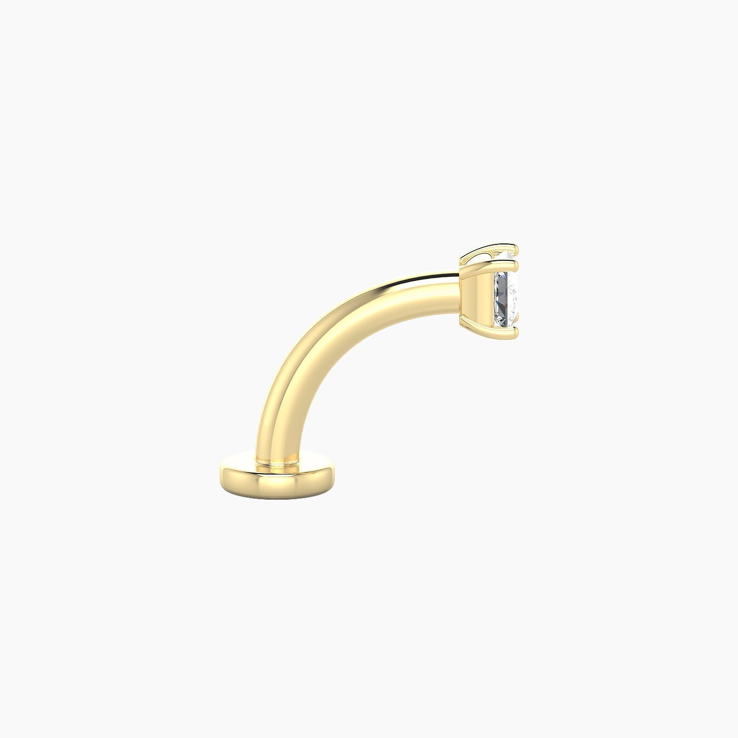 Nut | 18k Yellow Gold 2.5 mm 8 mm Princess Diamond Floating Navel Piercing