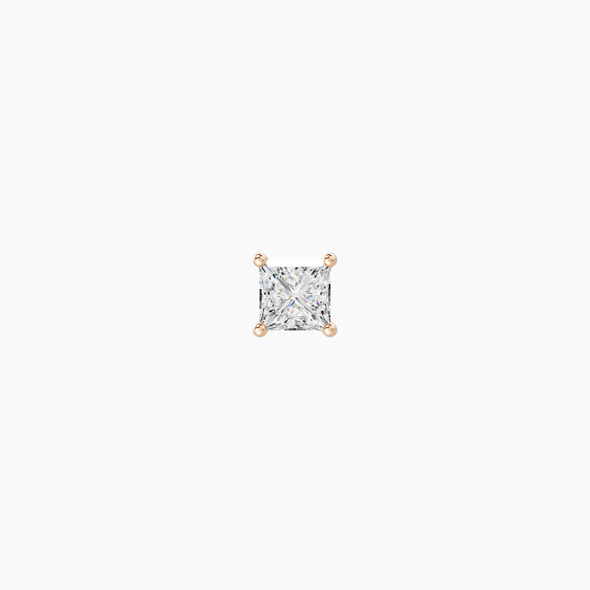 Nut | 18k Rose Gold 3 mm 8 mm Princess Diamond Nose Piercing