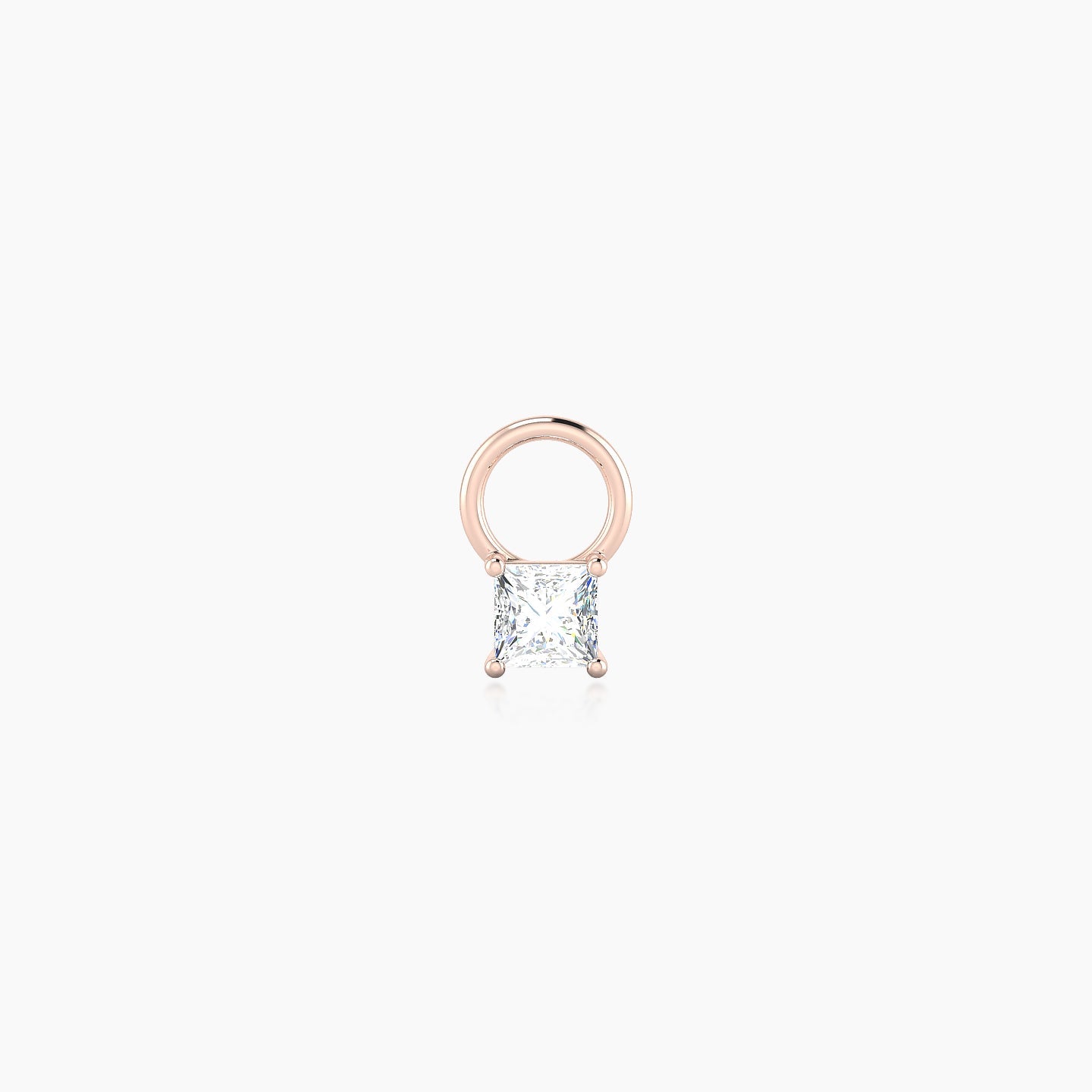 Nut | 18k Rose Gold 3 mm Princess Diamond Charm