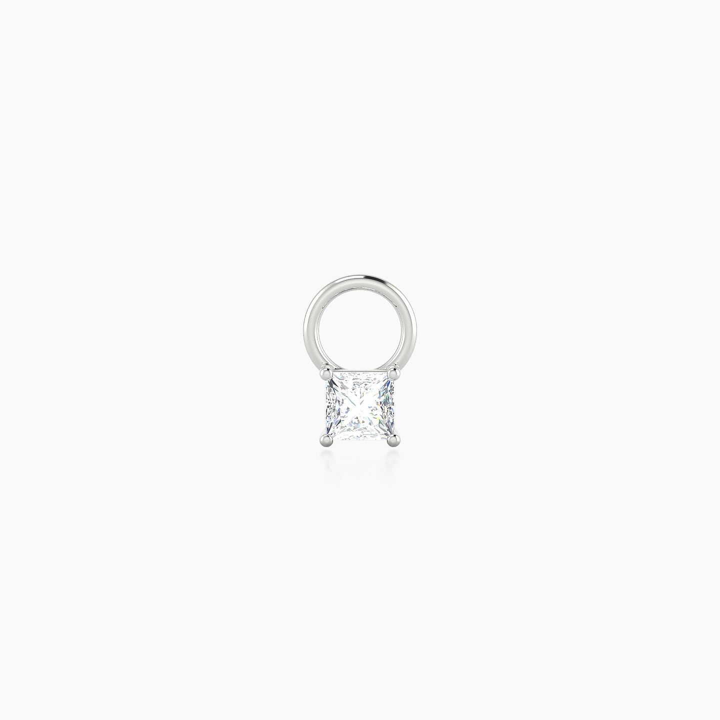Nut | 18k White Gold 3 mm Princess Diamond Charm