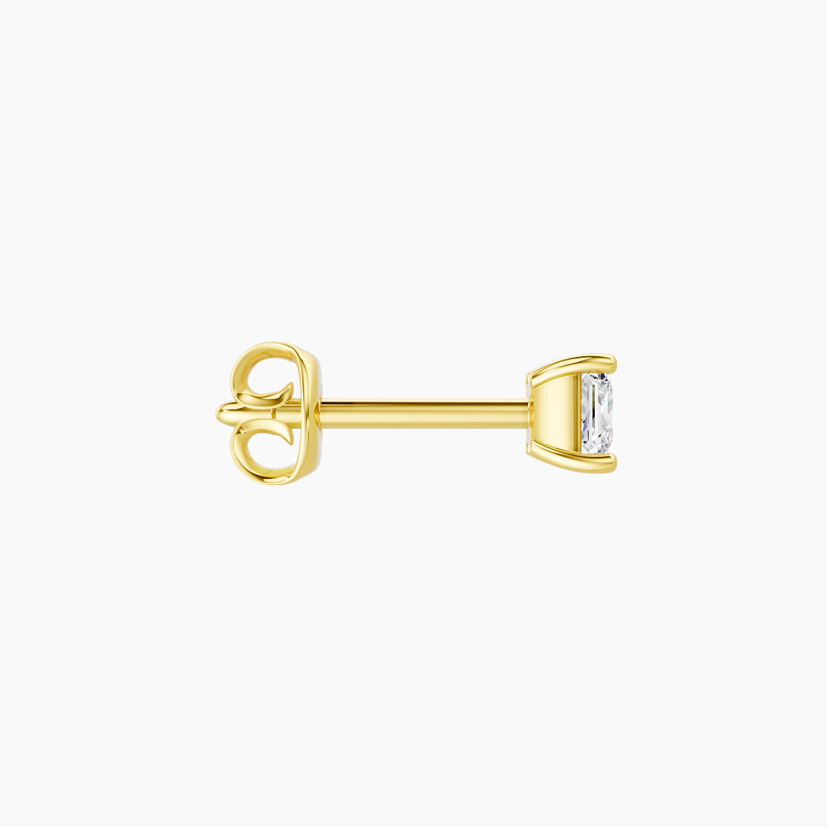 Nut | 18k Yellow Gold 3 mm Princess Diamond Earring