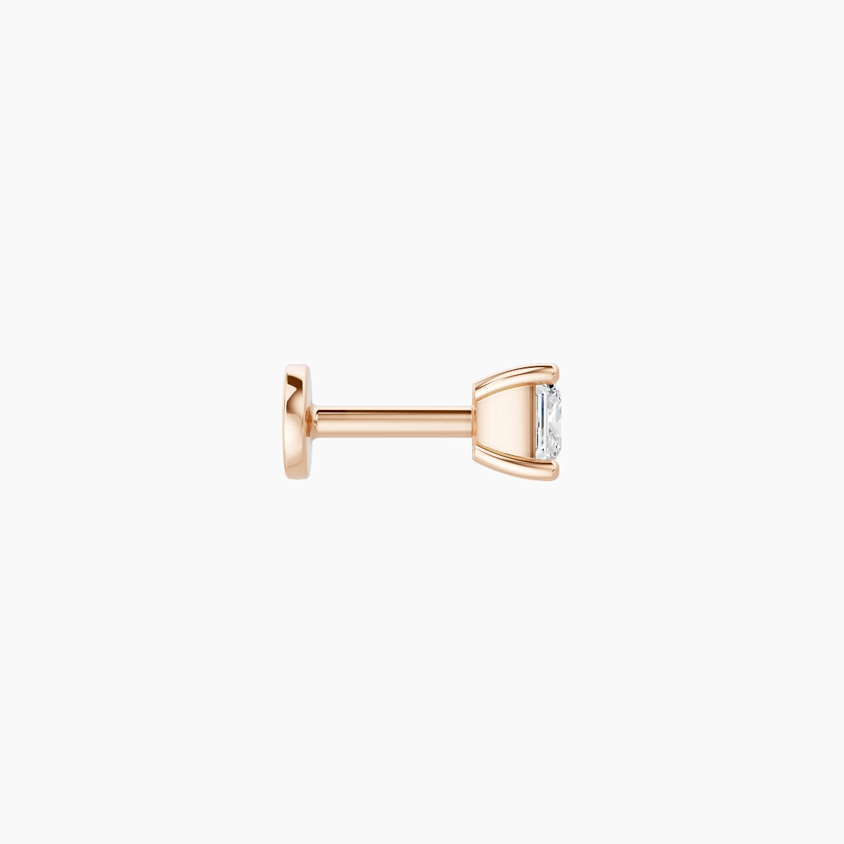 Nut | Piercing Diamant Princesse Or Rose 18k Hypoallergénique 3.5 mm 5 mm