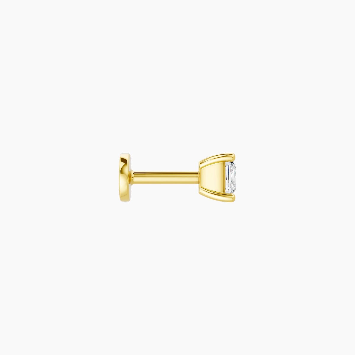 Nut | Piercing Diamant Princesse Or Jaune 18k Hypoallergénique 3.5 mm 5 mm