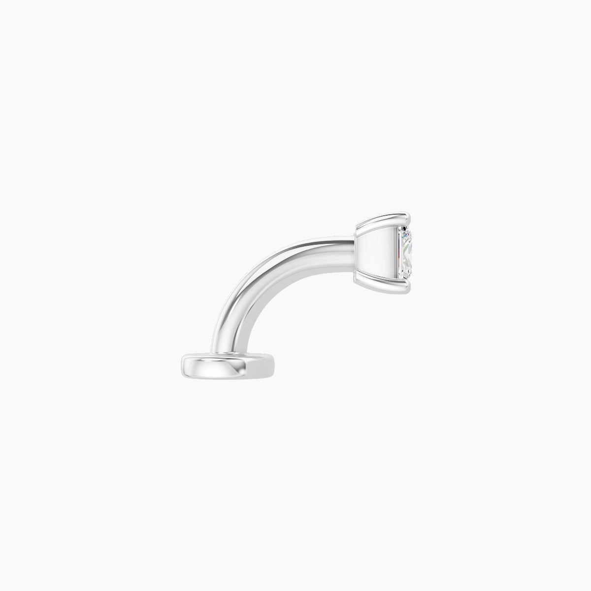 Nut | 18k White Gold 3.5 mm 6 mm Princess Diamond Floating Navel Piercing