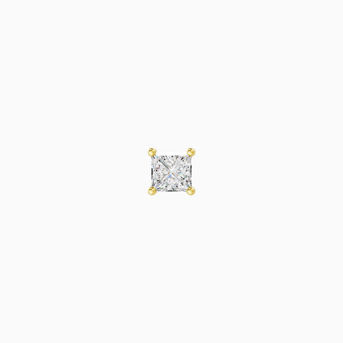 Nut | Piercing Diamant Princesse Or Jaune 18k Hypoallergénique 3.5 mm 6.5 mm