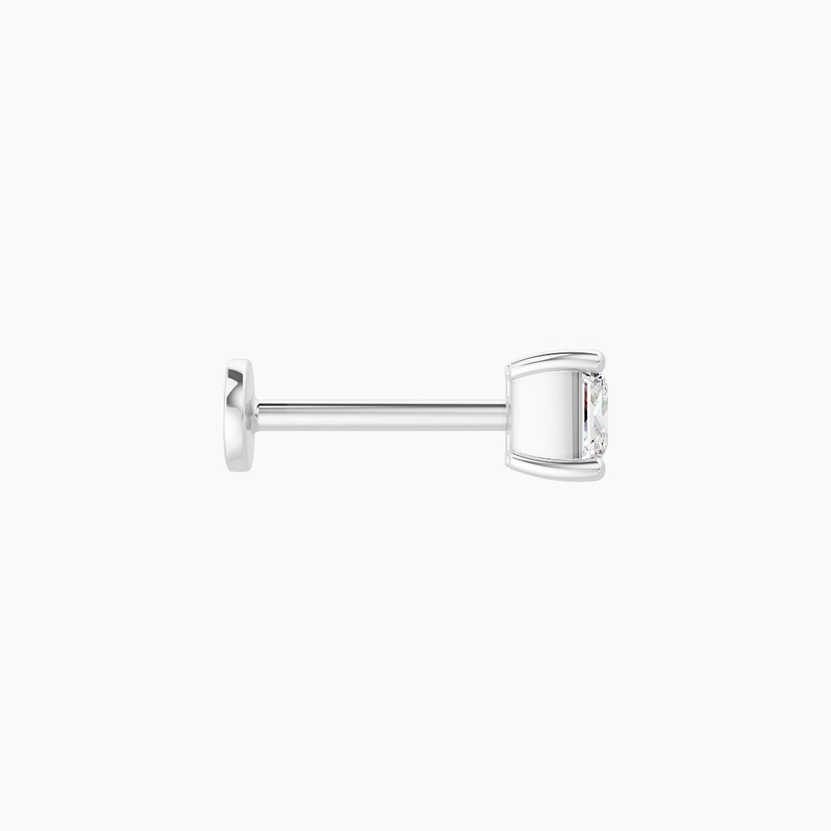 Nut | Piercing Diamant Princesse Or Blanc 18k Hypoallergénique 4 mm 8 mm