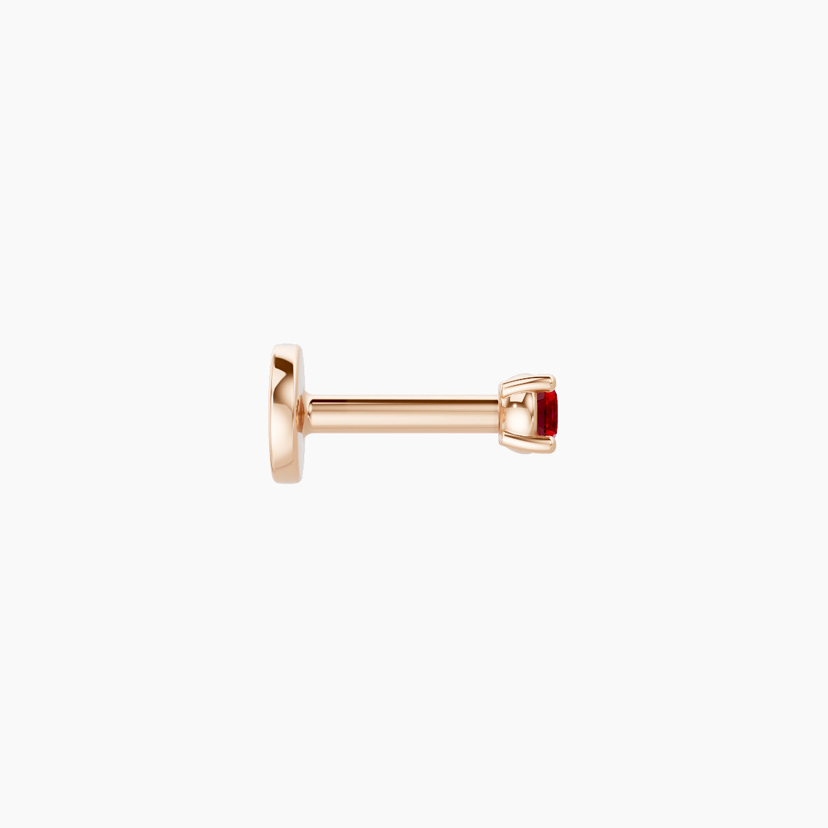 Nut | 18k Rose Gold 5 mm 2 mm Round Ruby Nose Piercing