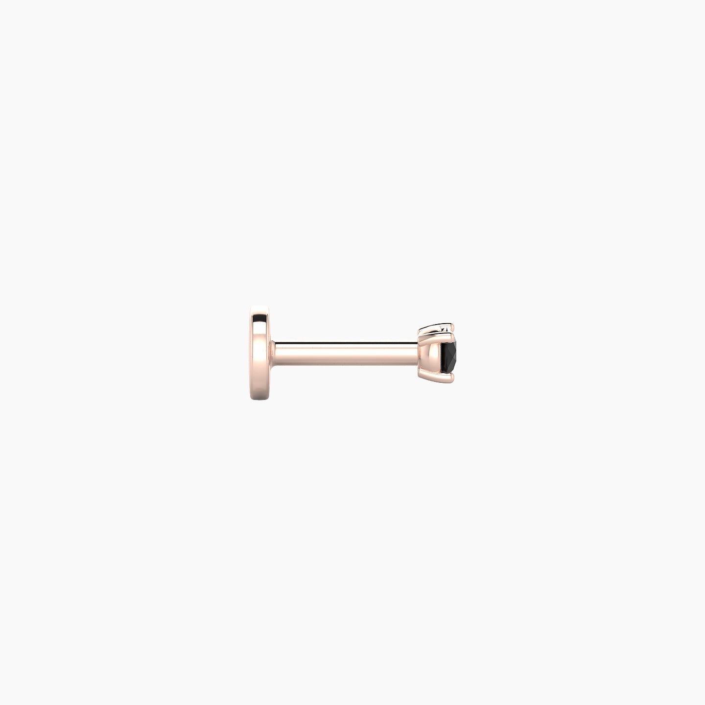 Nut | 18k Rose Gold 5 mm 2 mm Round Black Diamond Nose Piercing