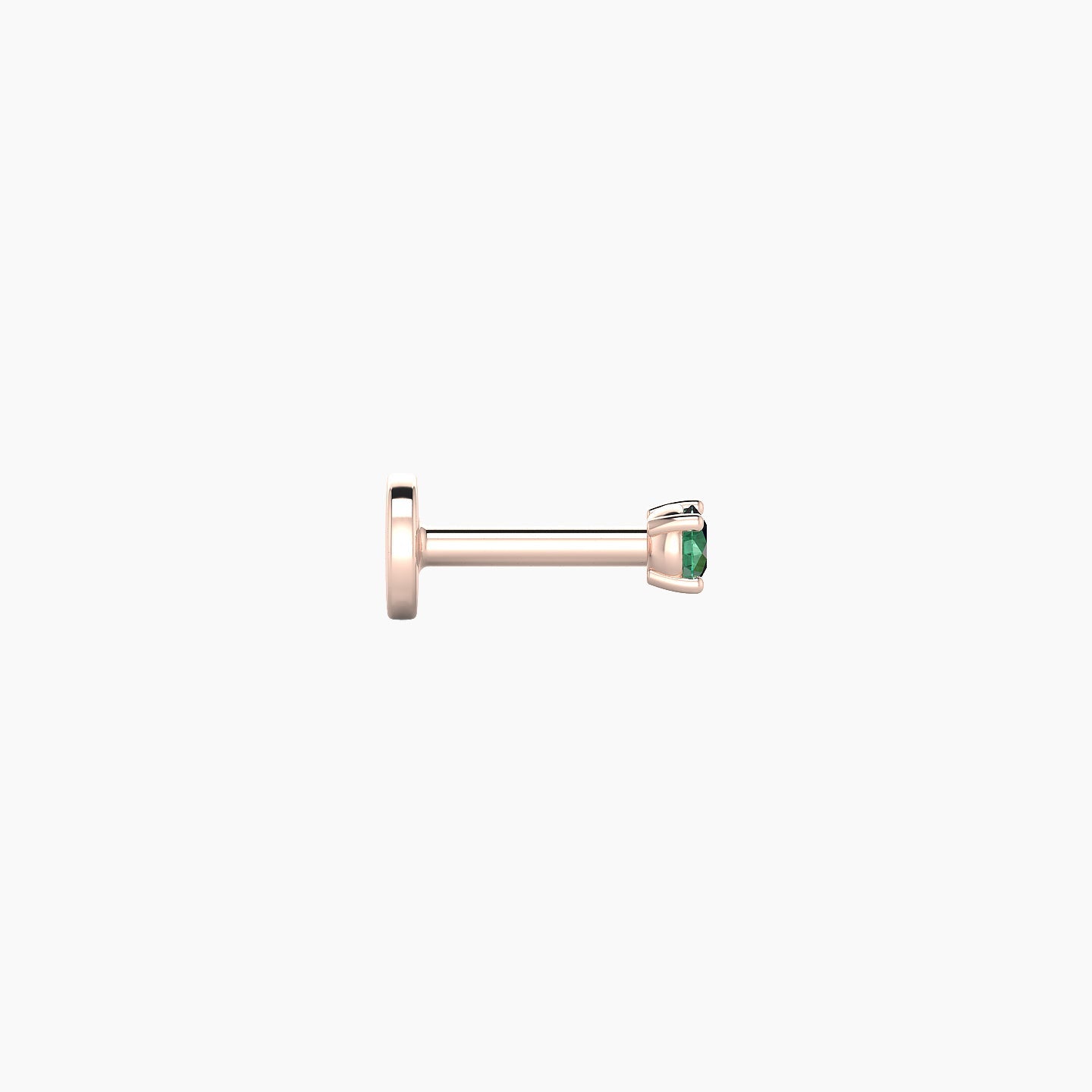 Nut | 18k Rose Gold 5 mm 2 mm Round Emerald Nose Piercing