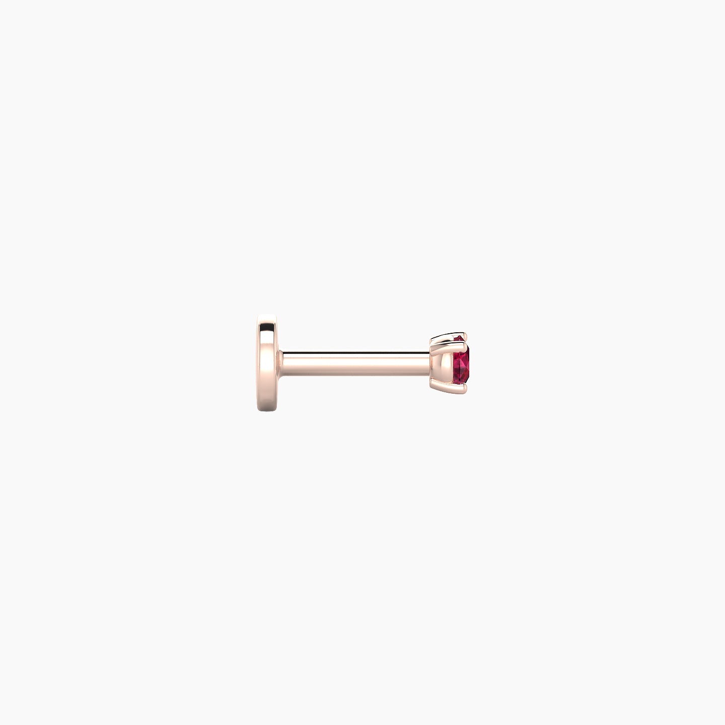 Nut | 18k Rose Gold 5 mm 2 mm Round Ruby Nose Piercing