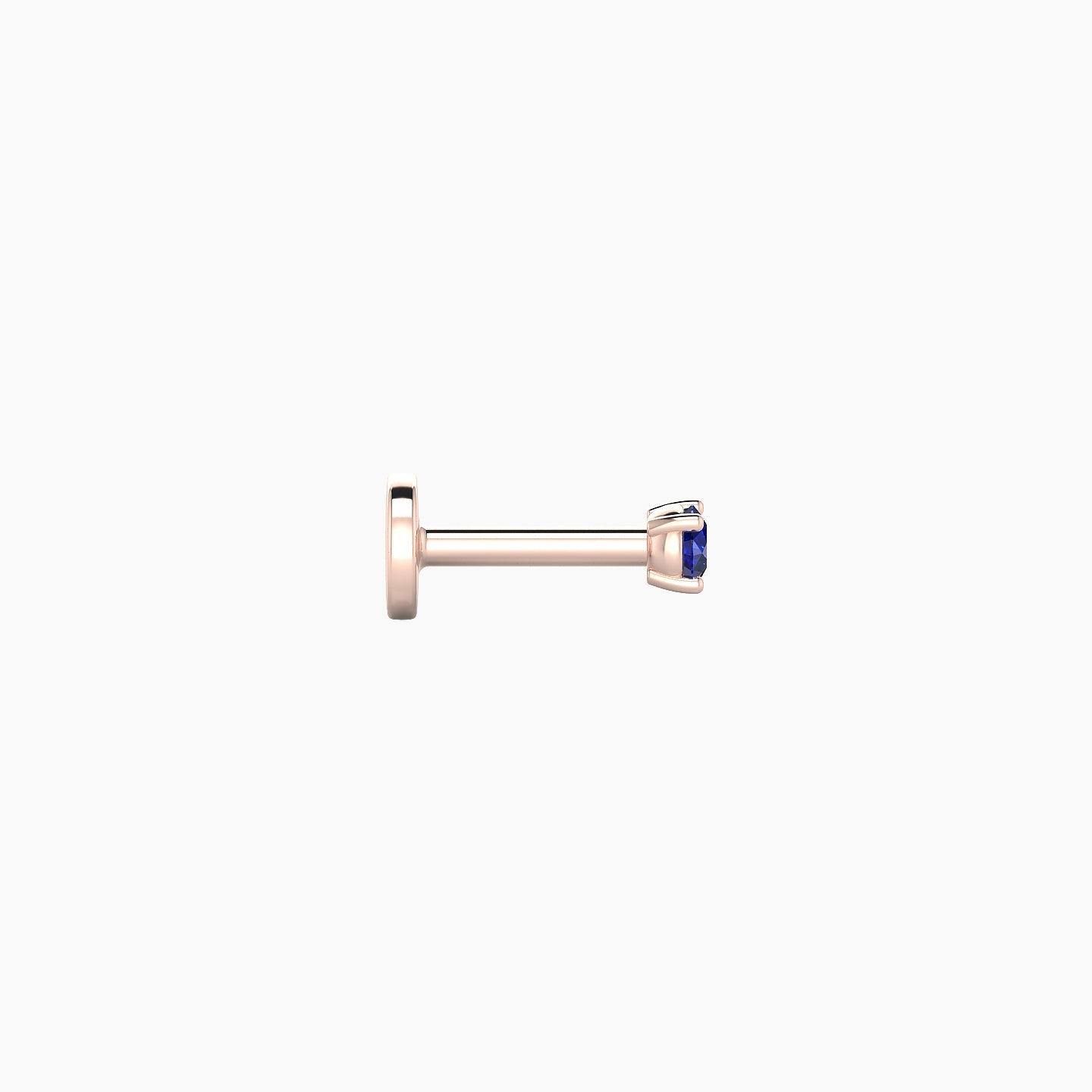 Nut | 18k Rose Gold 5 mm 2 mm Round Sapphire Nose Piercing