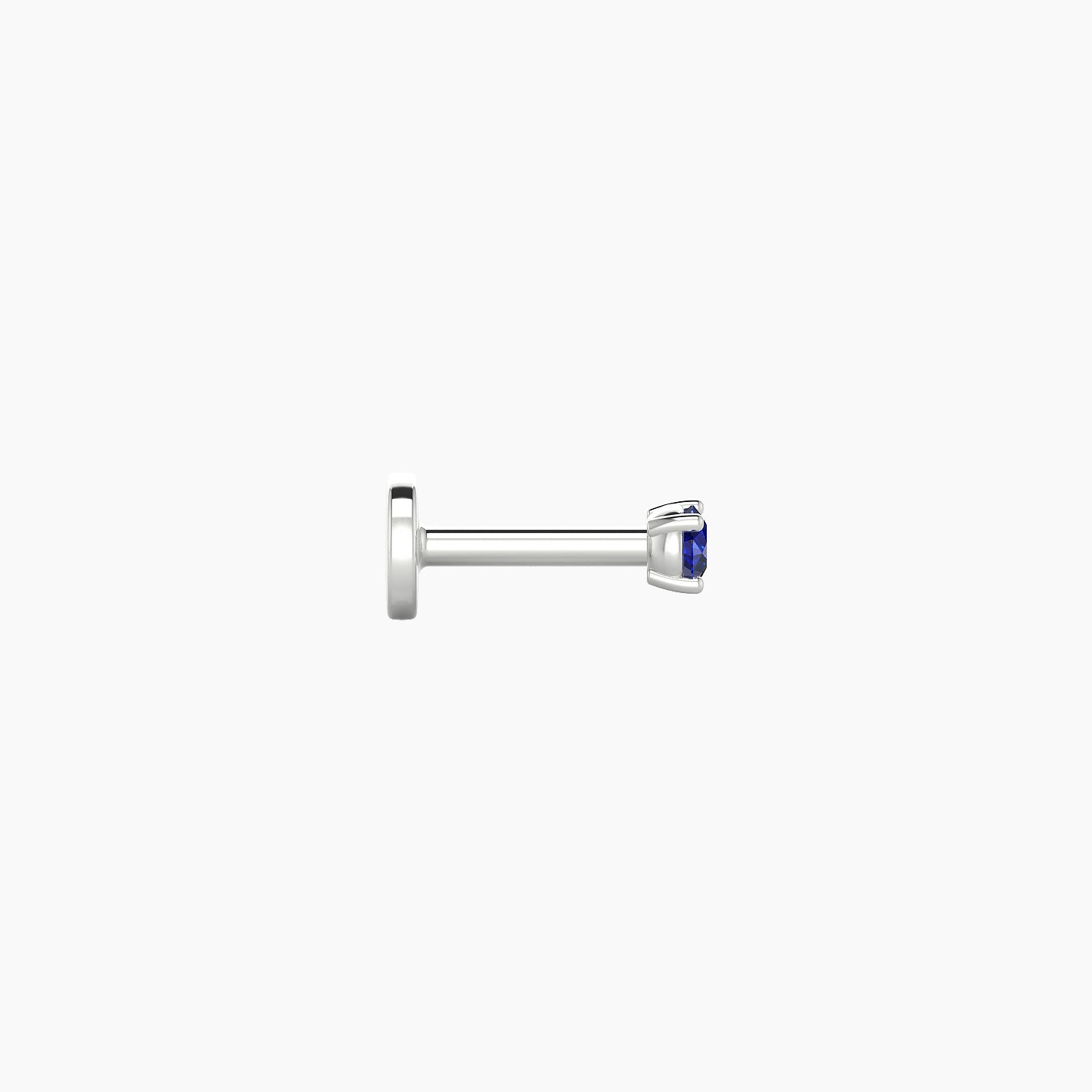 Nut | 18k White Gold 5 mm 2 mm Round Sapphire Nose Piercing