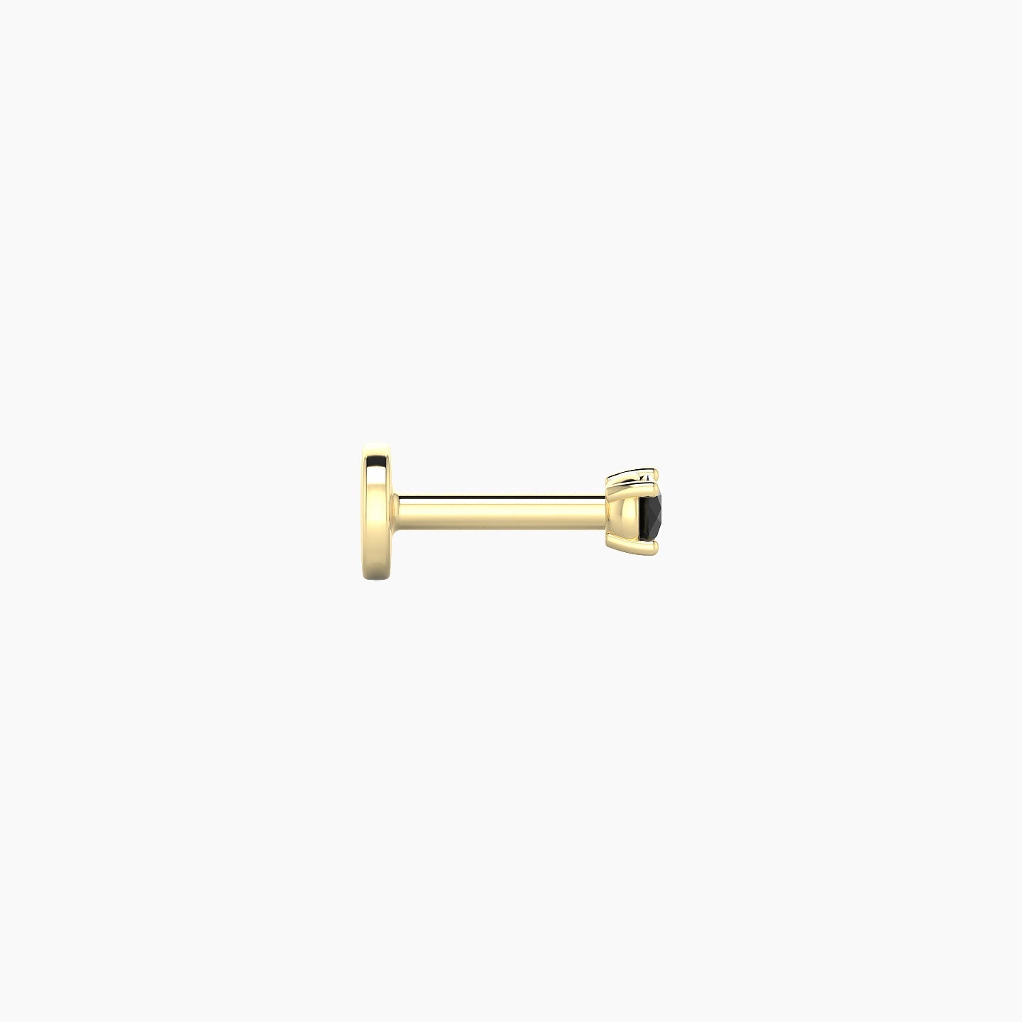 Nut | 18k Yellow Gold 5 mm 2 mm Round Black Diamond Nose Piercing
